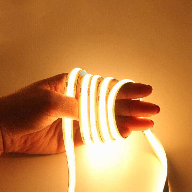 16.4ft COB LED Light 12/24V 384/528 LED/M IP20 Light Strips for Room Cuttable