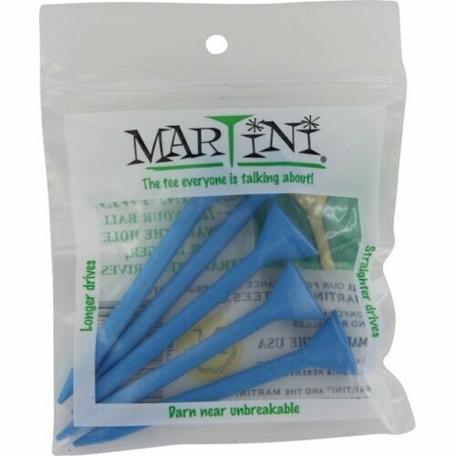 Ten Martini Golf Tees 3 1/4" - 2 packages of 5 tees - Royal Blue