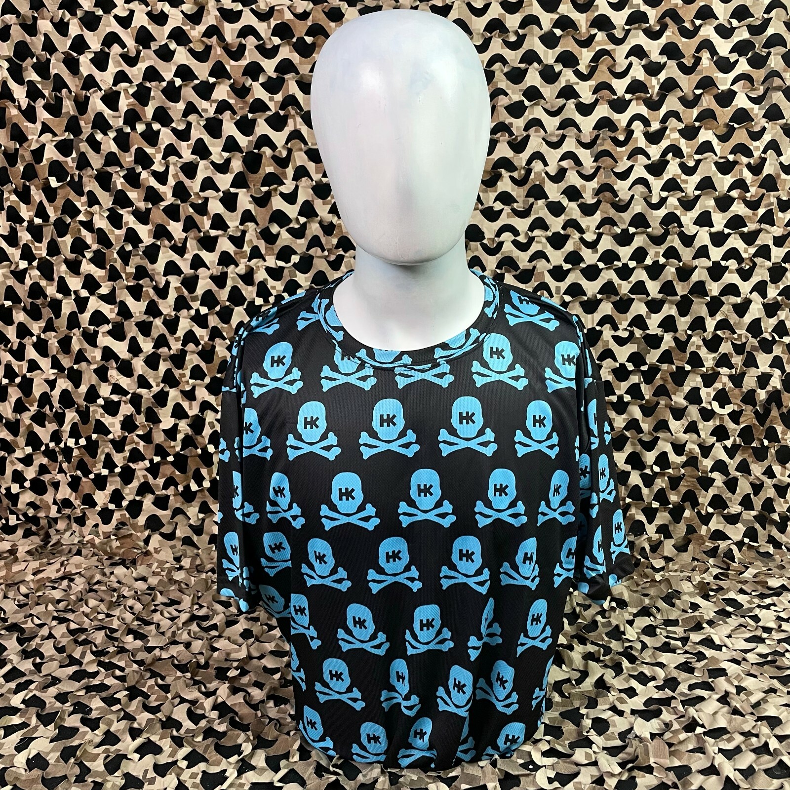 NEW HK Army Dri Fit T-Shirt - All Over Black/Turquoise - XXX-Large