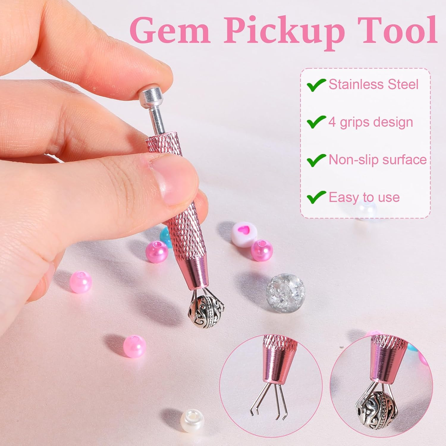 2 Pcs Piercing Ball Grabber Tool, Piercing Changing Tools 4-Claw Pick up Pier...