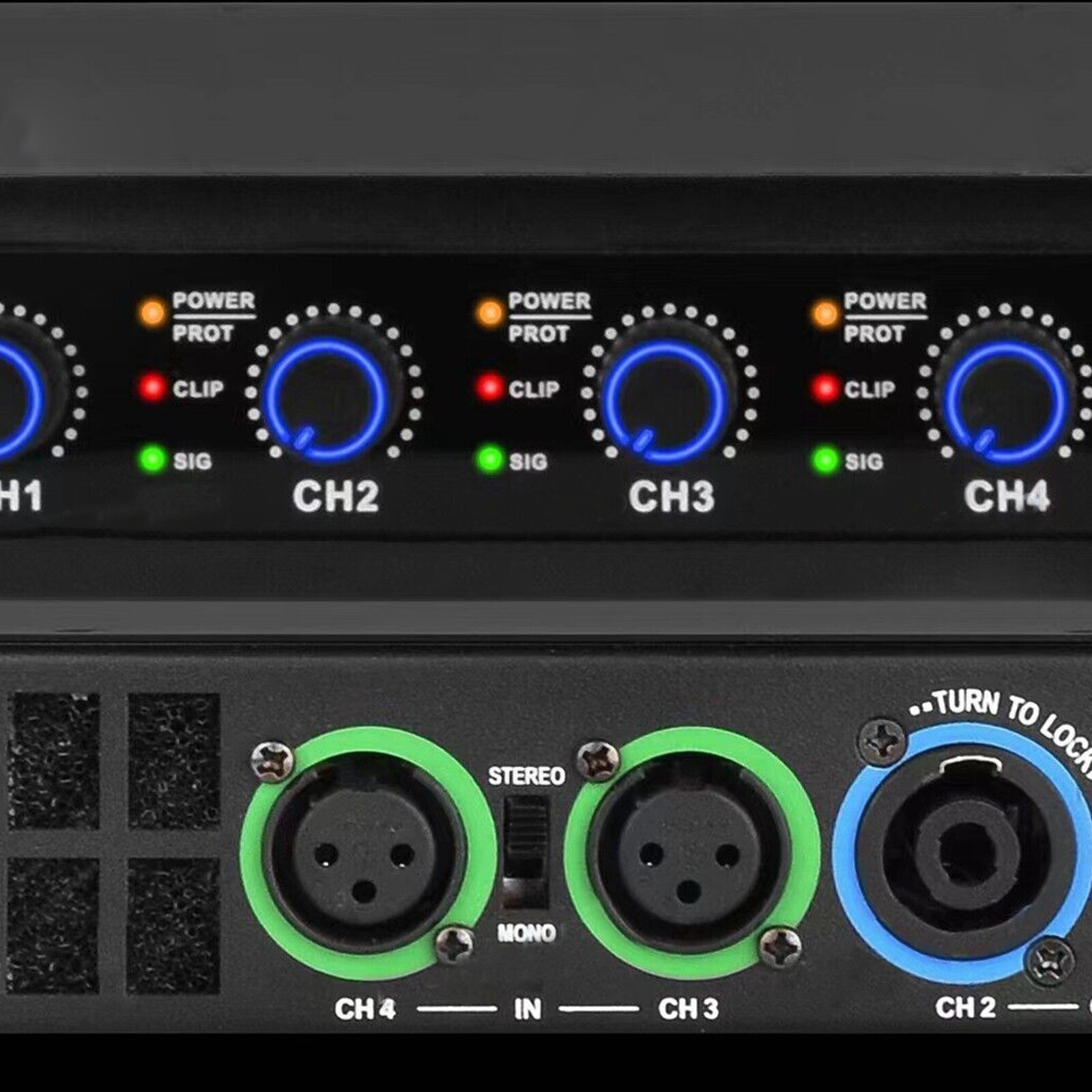 High-Tech 5200W 4-Channel Class D Digital Power Amplifier 5200-Watts PEAK Output