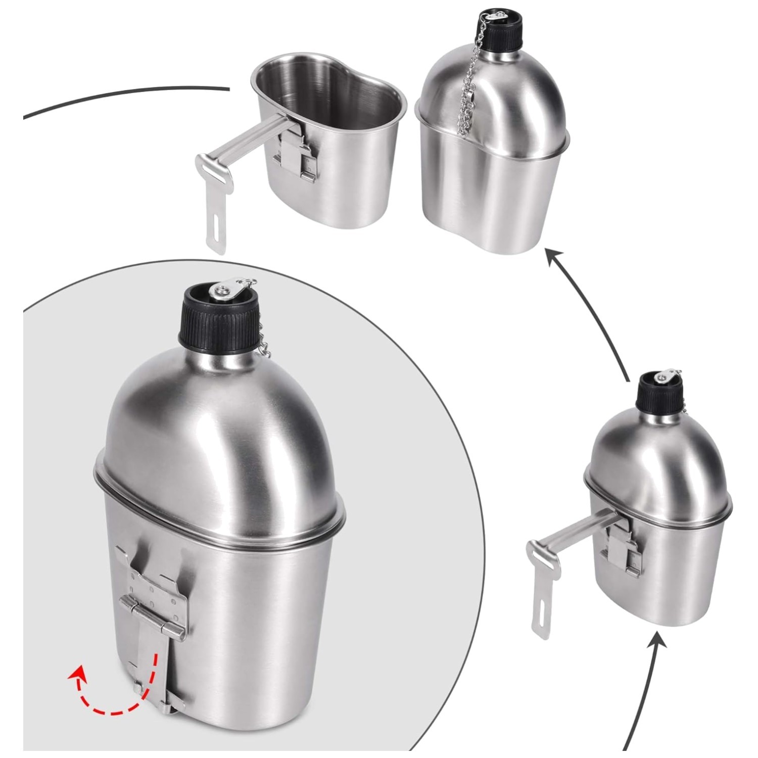 Stainless Steel Military Canteen Kit