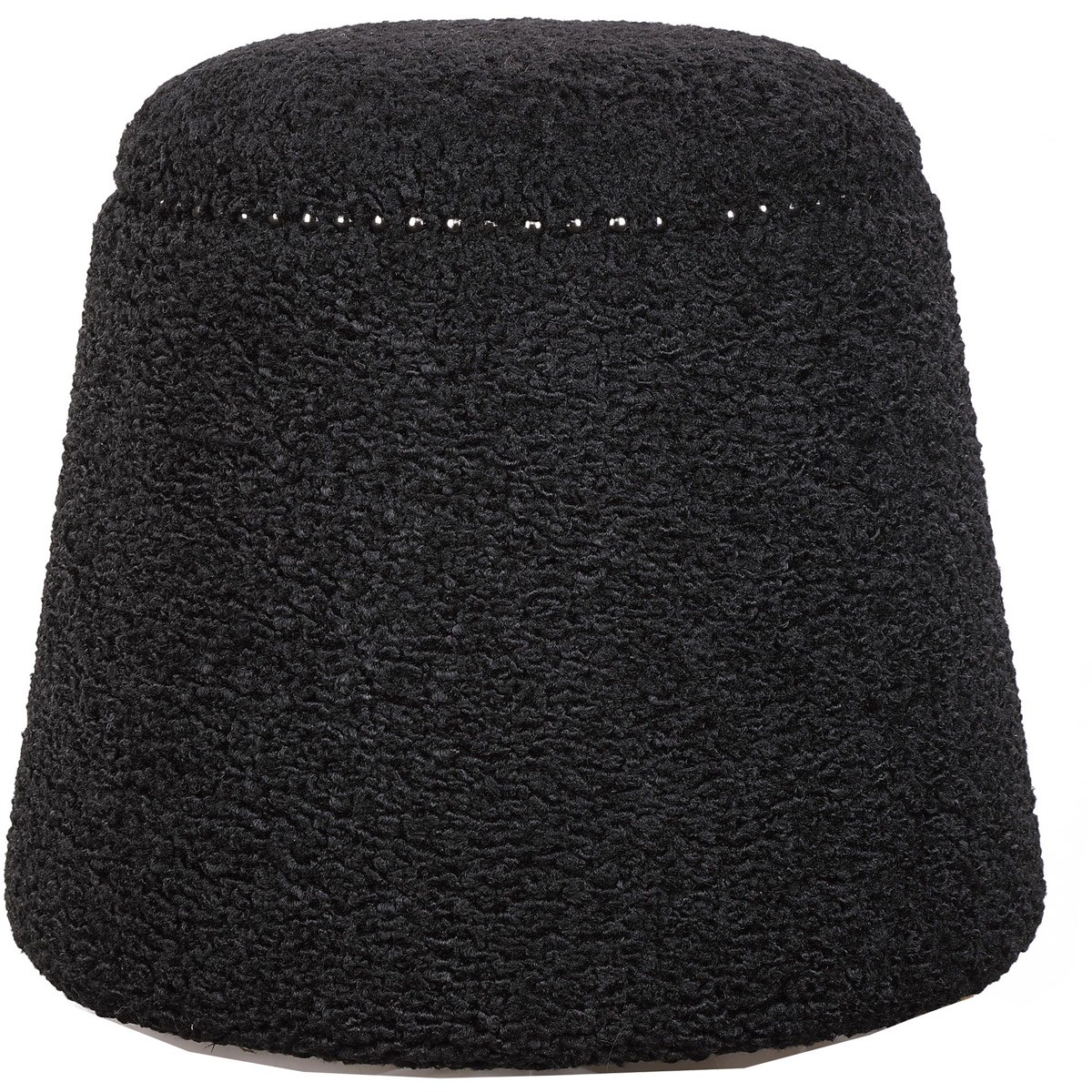 Uttermost 23575 Gumdrop 17 inch Faux Black Shearling and Black Nickel Ottoman