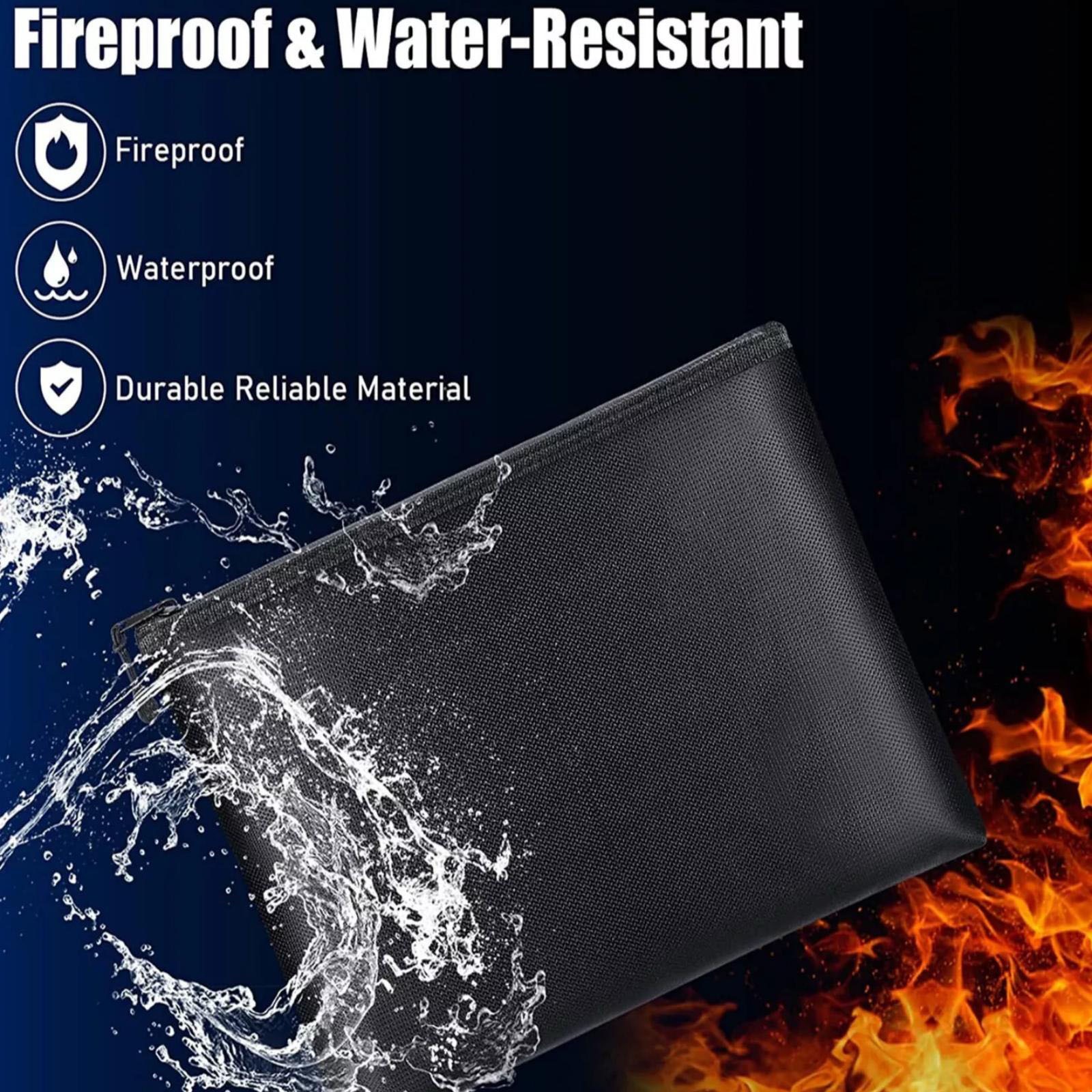 Fireproof Waterproof Document Envelope File Folder Cash Pouch Document Bag