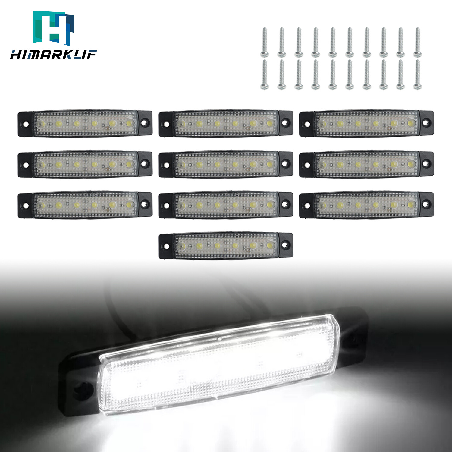 New Set of 10 12V Marine Grade White Courtesy Lights & LED Utility Fit for Boat
