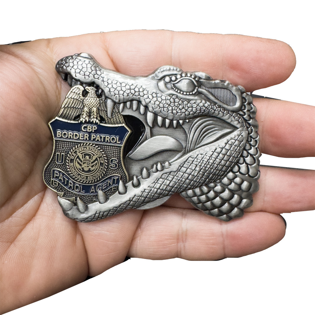 EL15-9 Border Patrol Agent Alligator Alcatraz Challenge Coin Florida Gator Secto