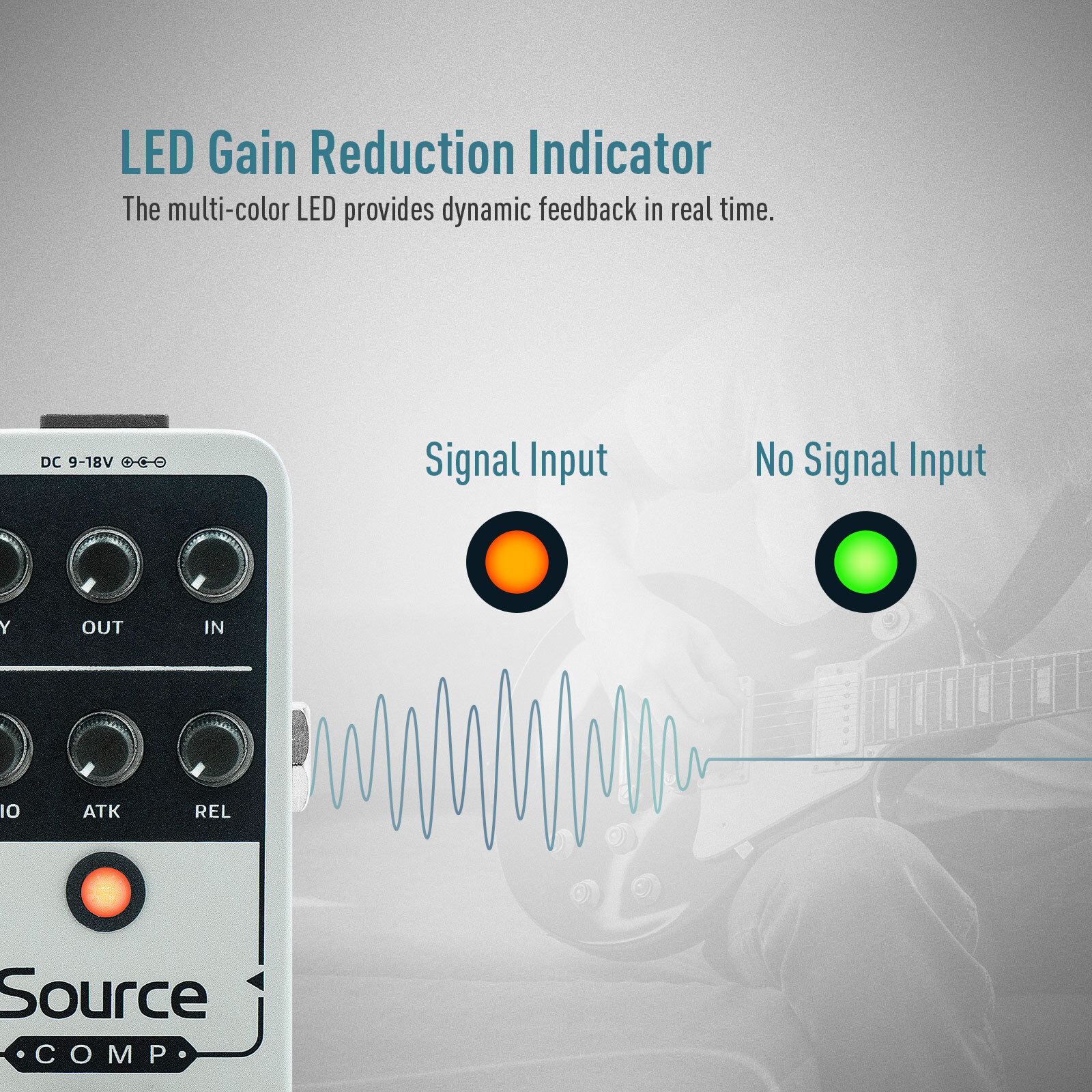 Sonicake Compressor Guitar Effects Pedal 100%-Analog Buffered-Bypass Source
