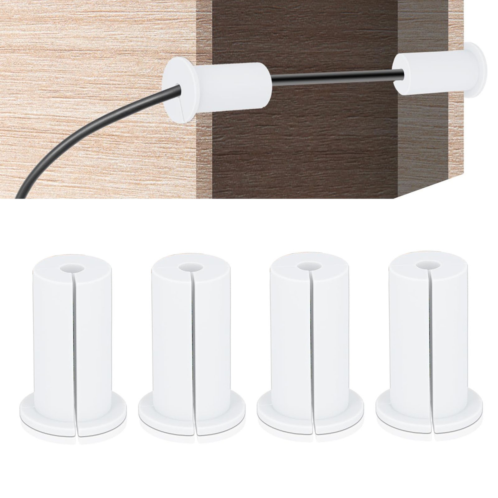 4PCS Ethernet Cable Grommet Durable Easy Setup For Wall Cleanliness Excellent
