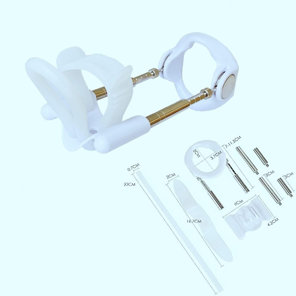Ergonomic White Penile Traction Device - Adjustable & Portable Enhancement Kit