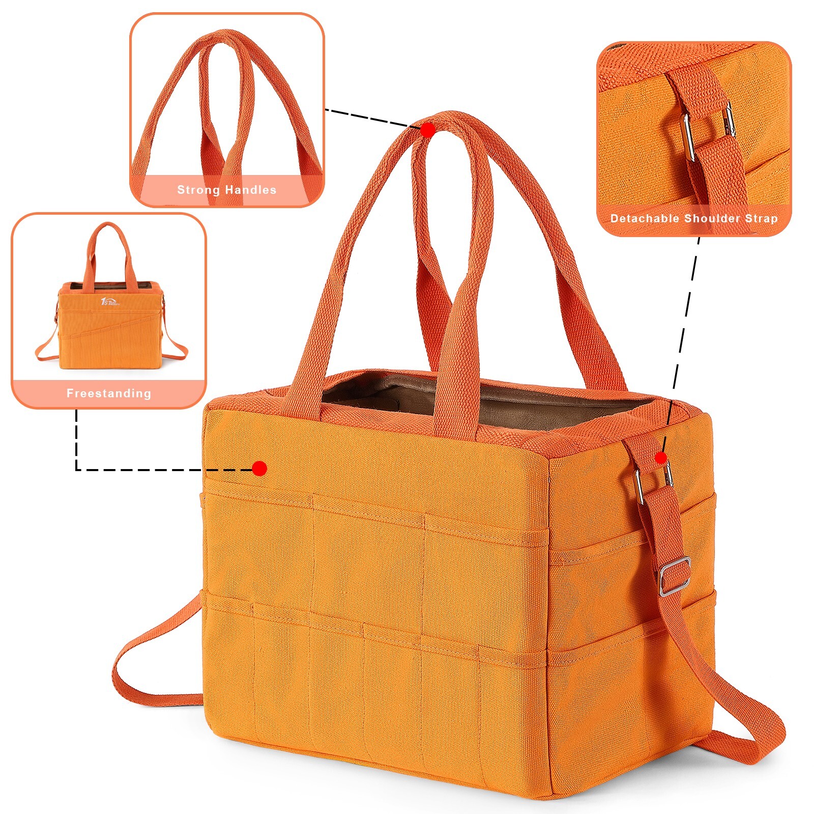 Art Craft Supply & Pottery Studio Bag 36 Pockets Detachable Shoulder Strap Pad
