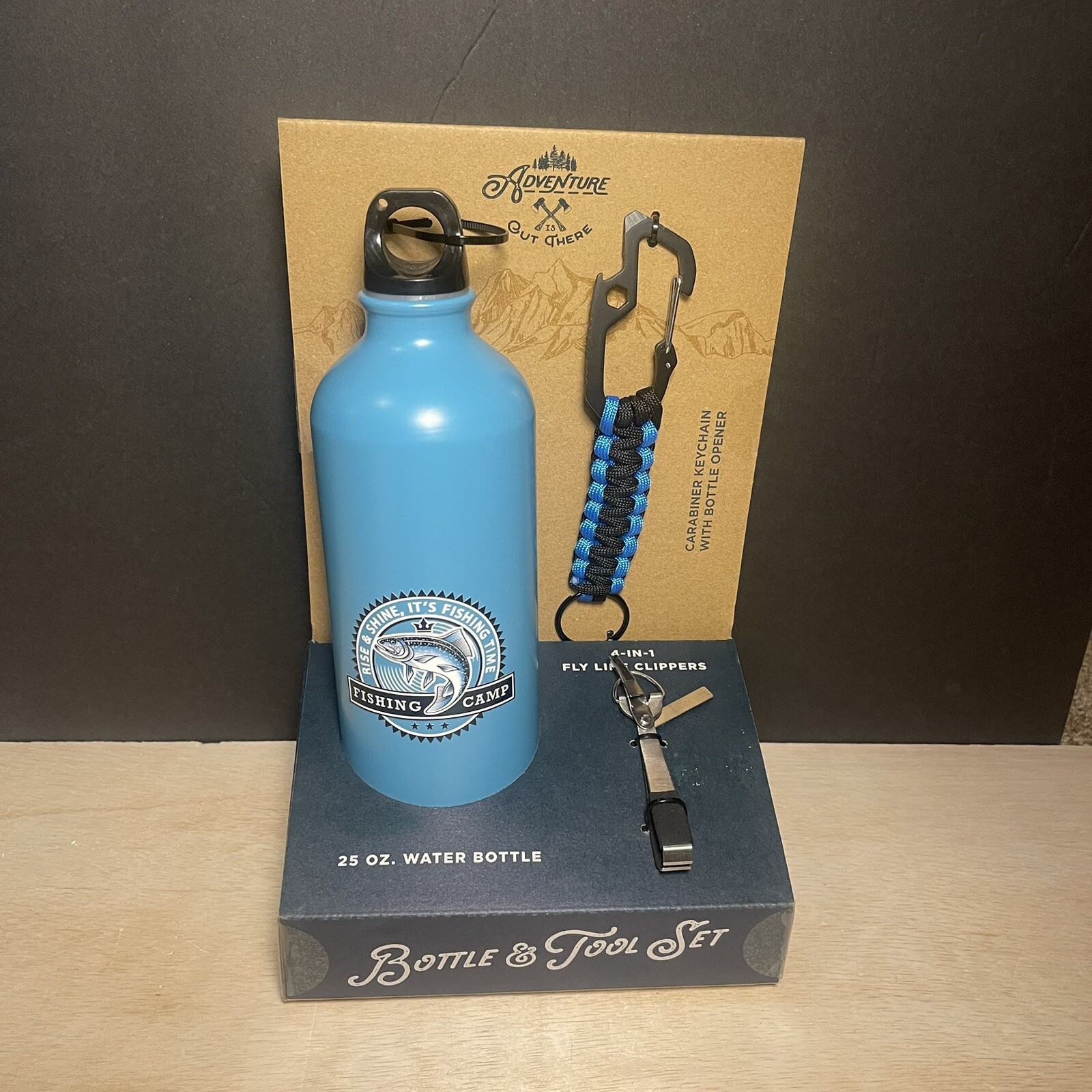 Adventure Water Bottle & Fishing Tool Set . Missing One Tool Pictured 2x🔥