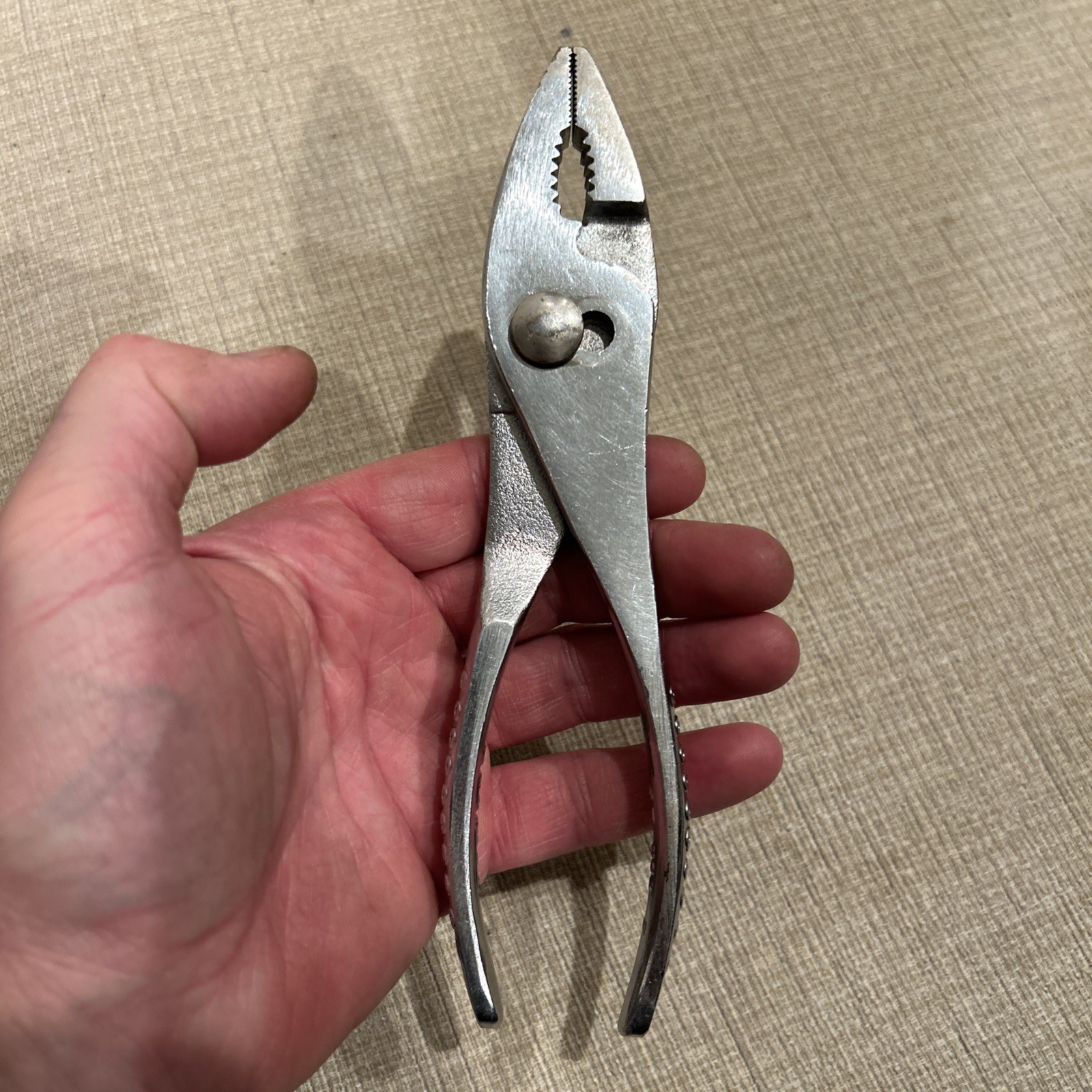 Snap On Tools USA Vintage Slip Joint Pliers 47 With Cutters Vacuum Grip