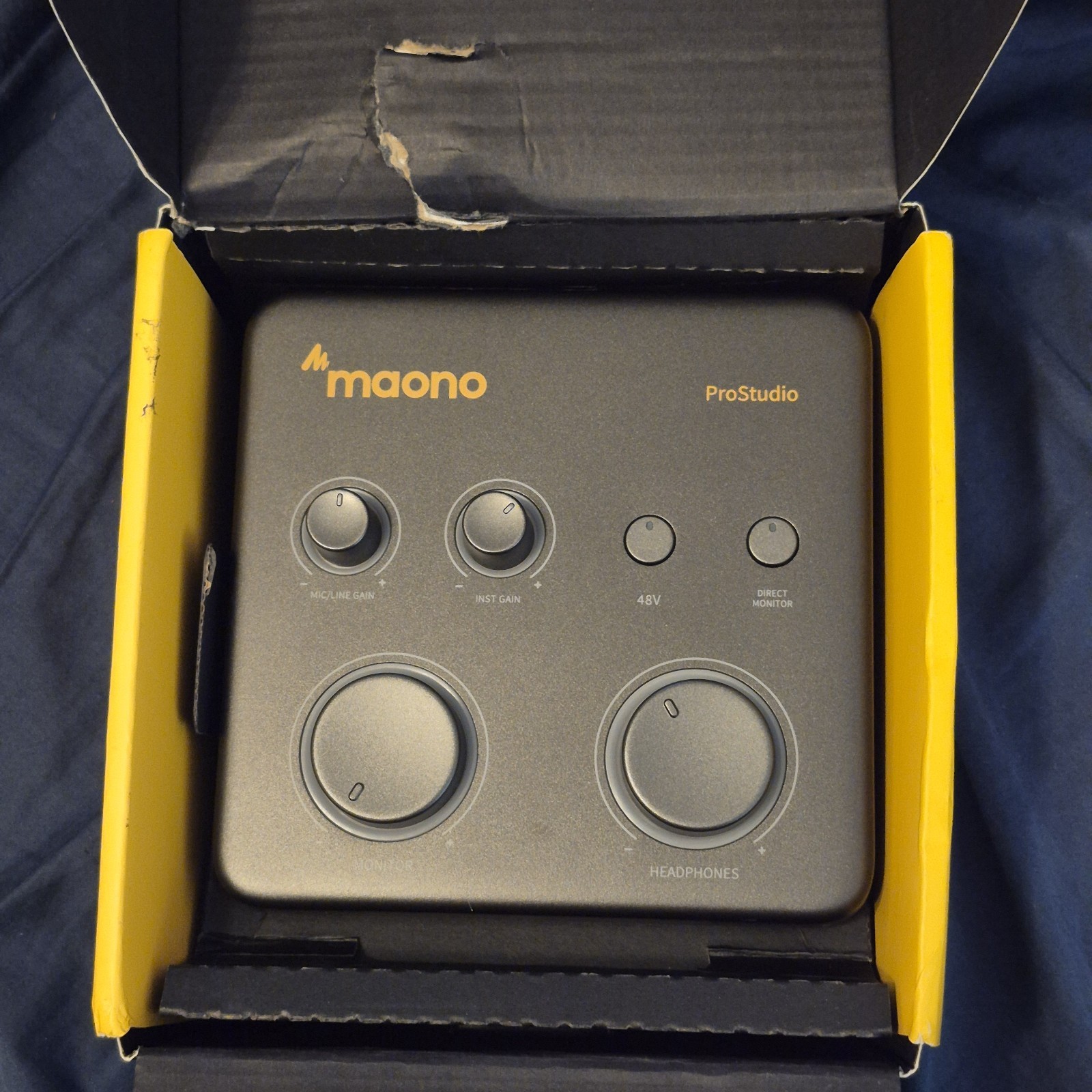 Maono ProStudio PS22 Lite USB Audio Interface Tested Powers On Box No USB Cable