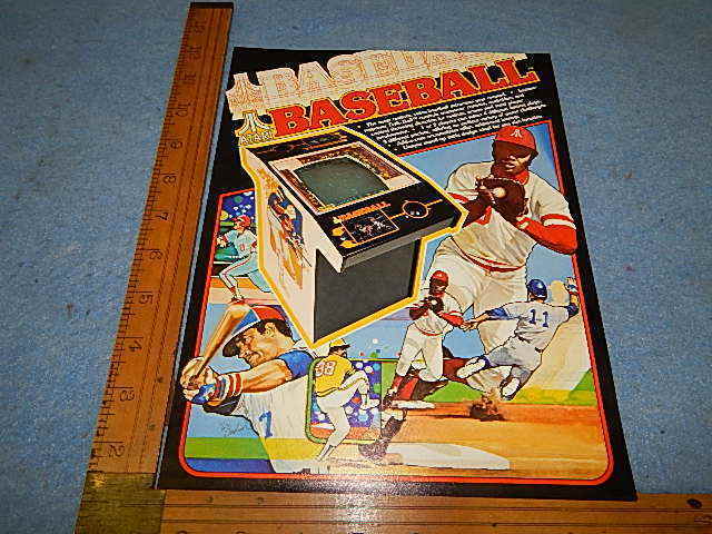 1979 Atari BASEBALL 2 Player Video Arcade Game Advertising Flyer