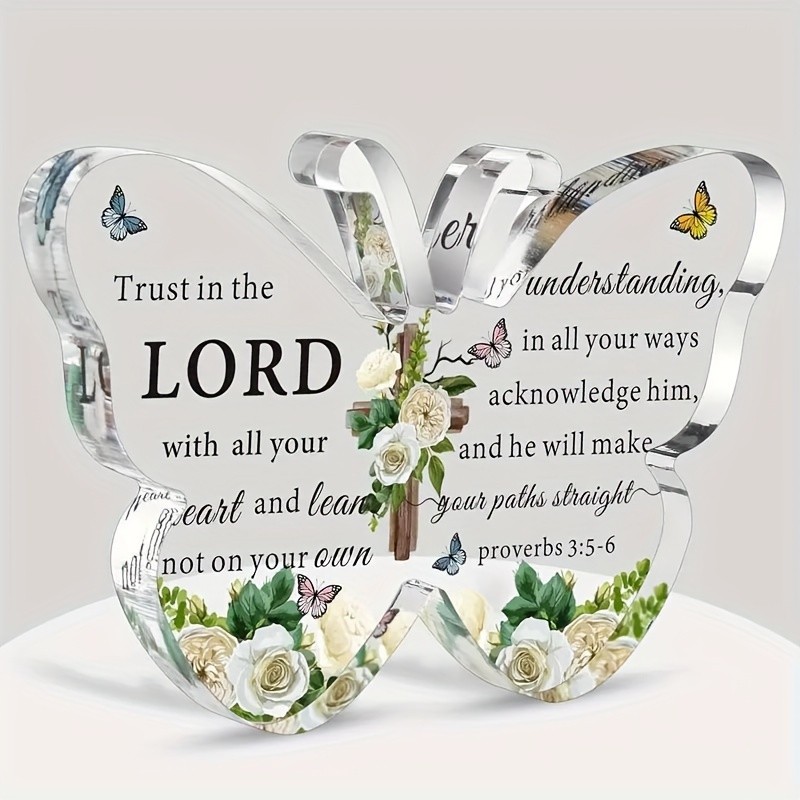Unique Butterfly Acrylic Christian Plaque Proverbs Religious Keepsake Gift