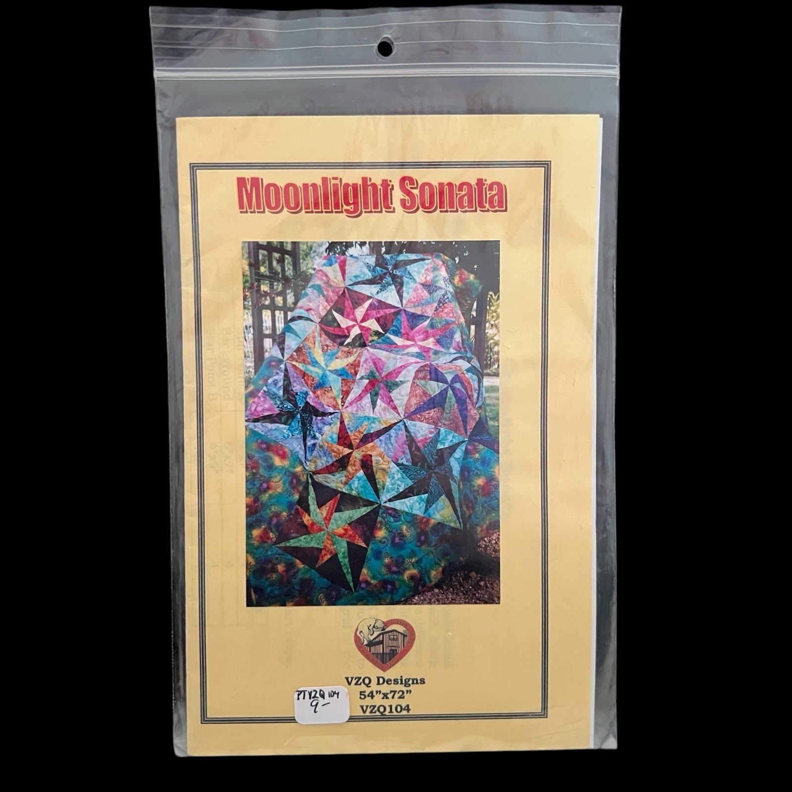 Vintage VZQ Designs Moonlight Sonata Quilt Pattern 54 x 72 Funky Stars 2005