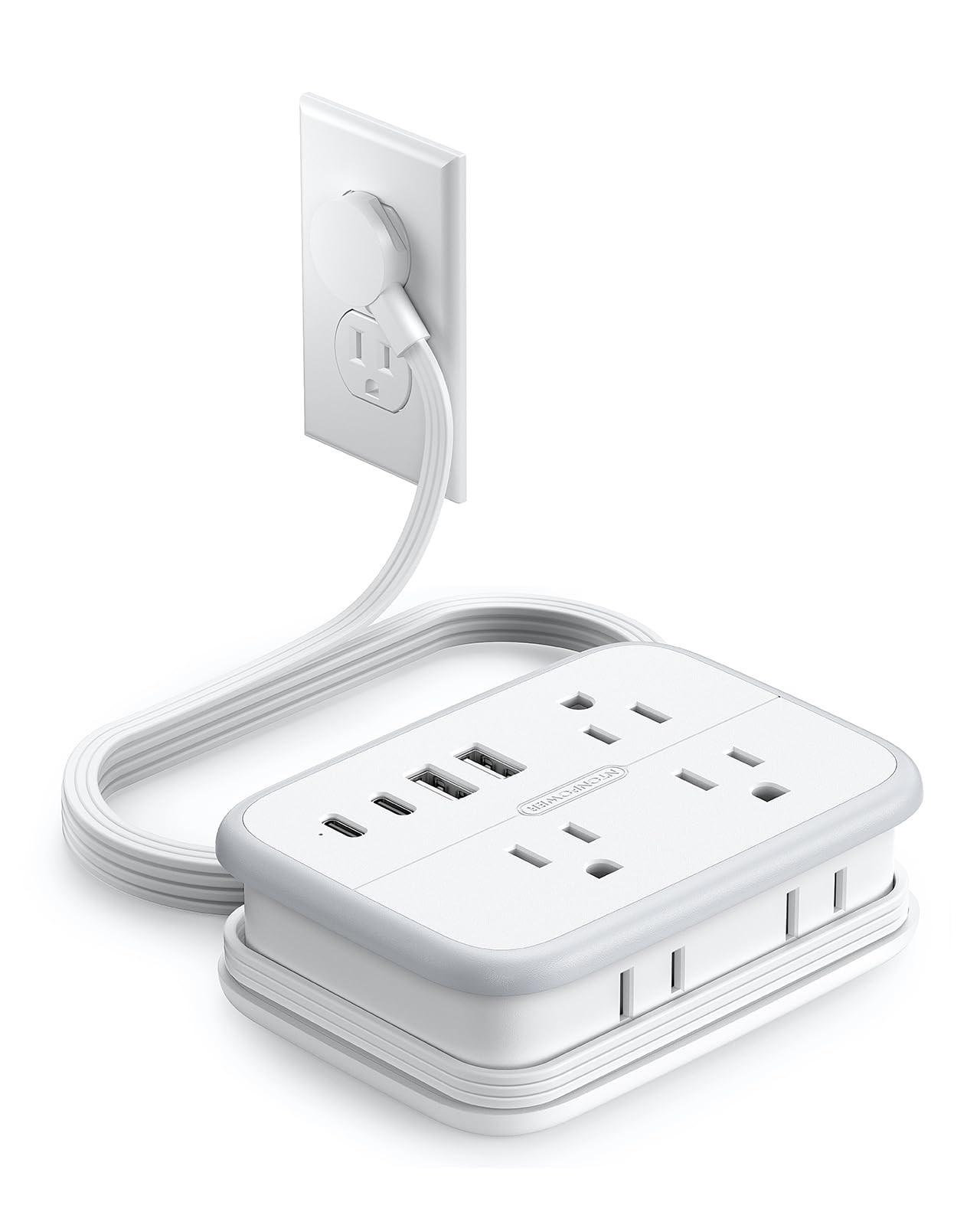 10 in 1 Travel Power Strip, 6 Outlets 4 USB Ports(2 USB C), 4ft Extension Cor...