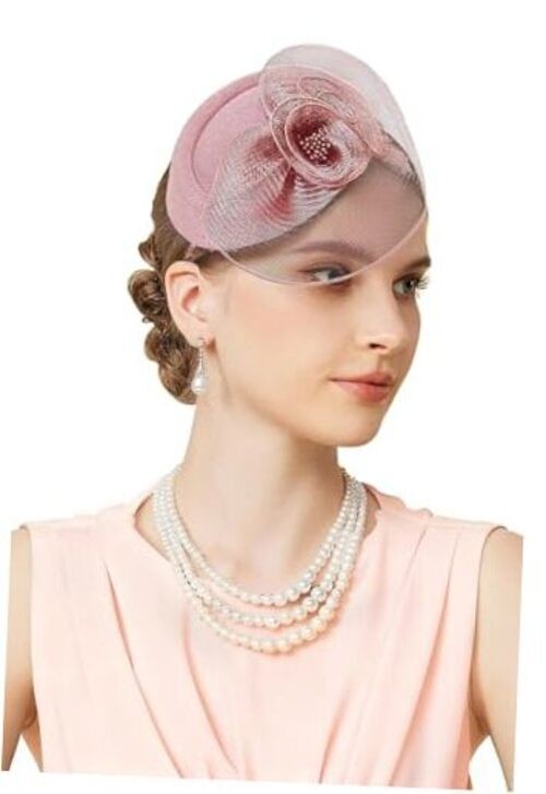 Fascinators Hats for Women - Tea Party Hat Kentucky Fascinator Derby Nude Pink