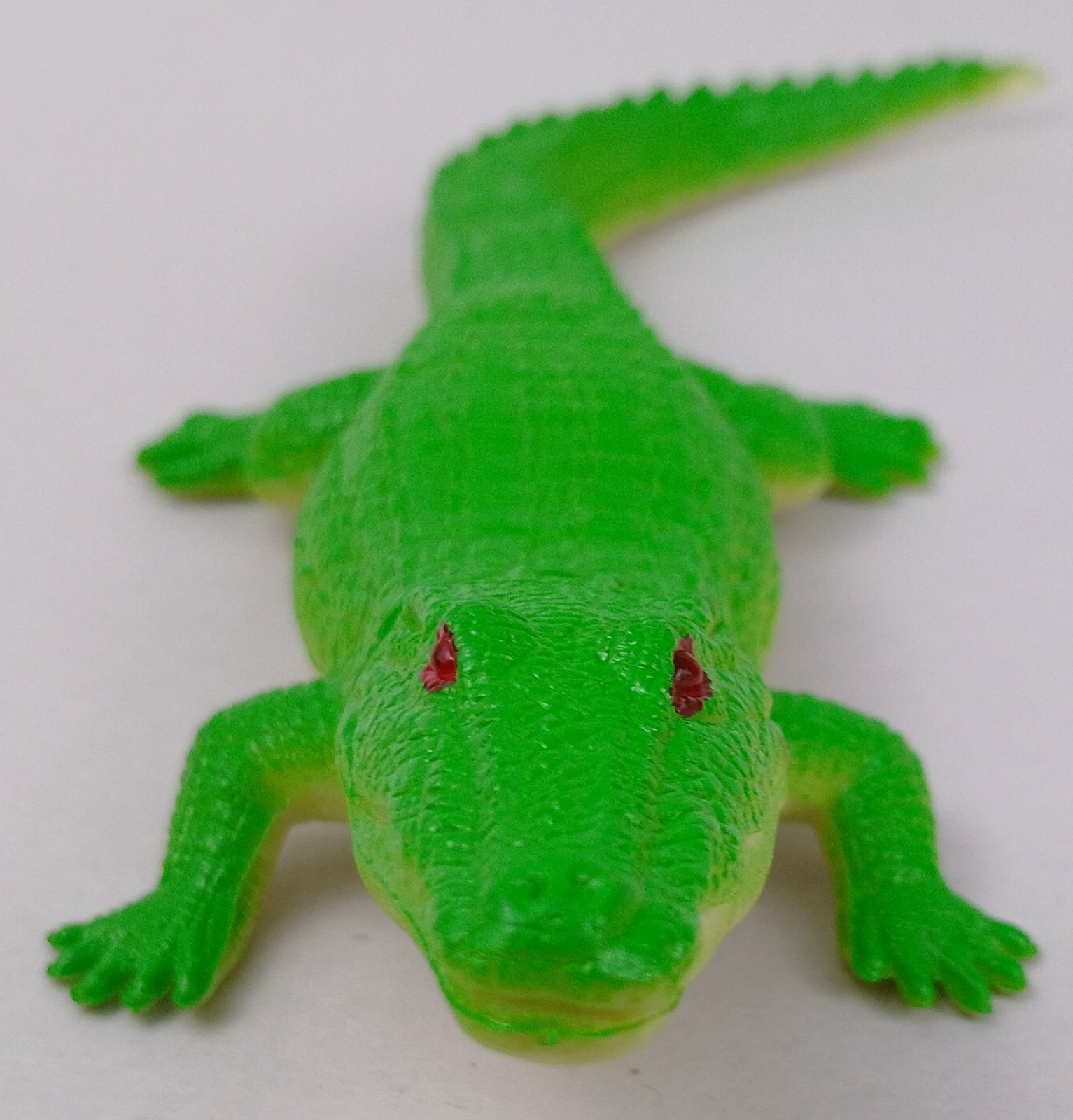 Alligator Figure Toy Gator Green Jungle Animal Swamp Creature Red Eyes Hollow 3+