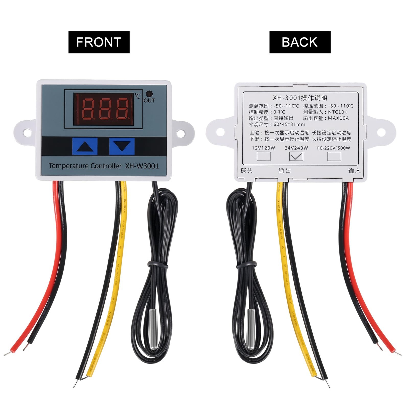 UMLIFE 2PCS XH-W3001 Digital LED Temperature Controller Module Digital Thermo...
