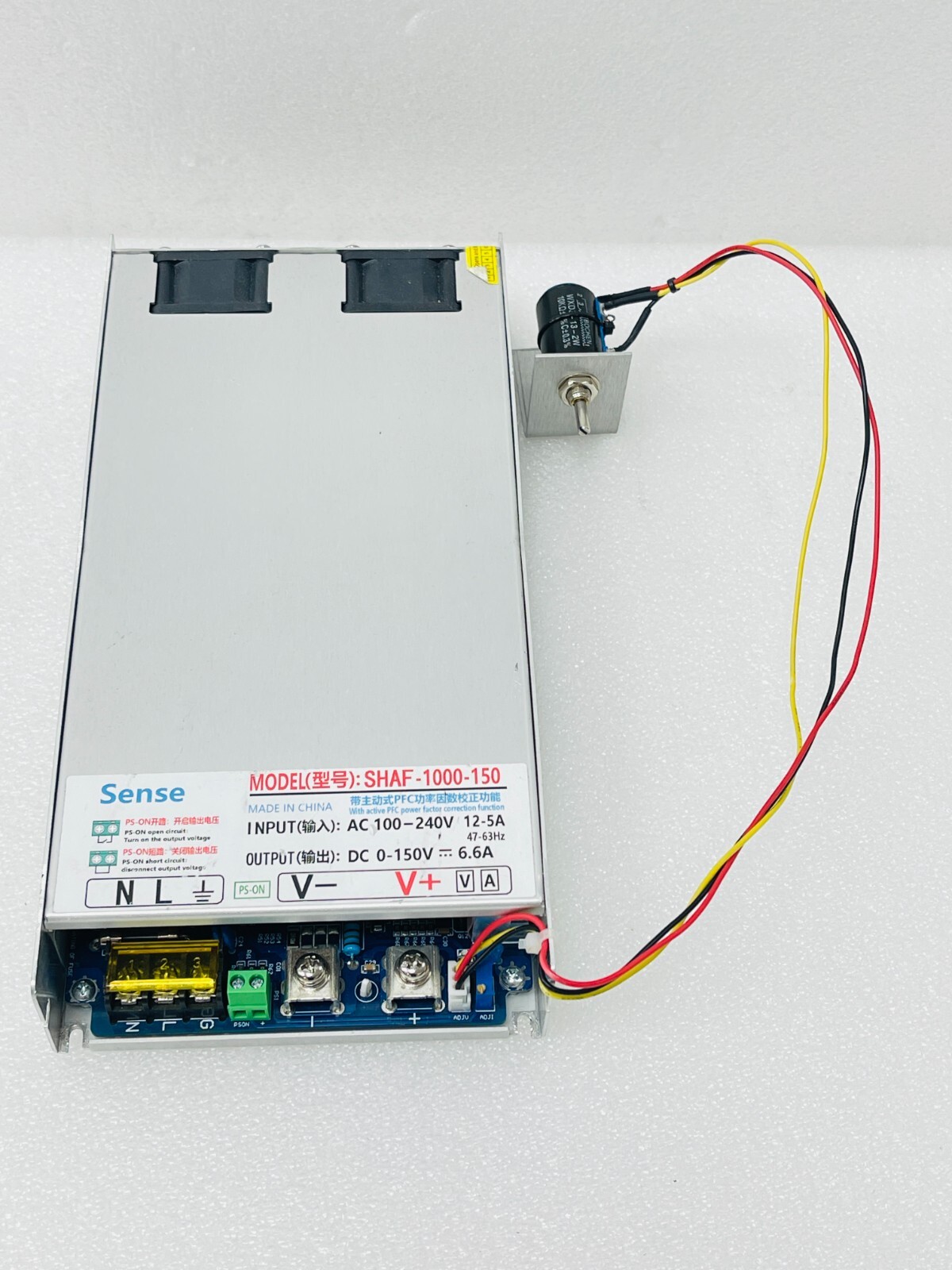 USED - SenSe 1000W SHAF-1000-150 0-150VDC Adjustable PFC PSU w/ AC100-240V input