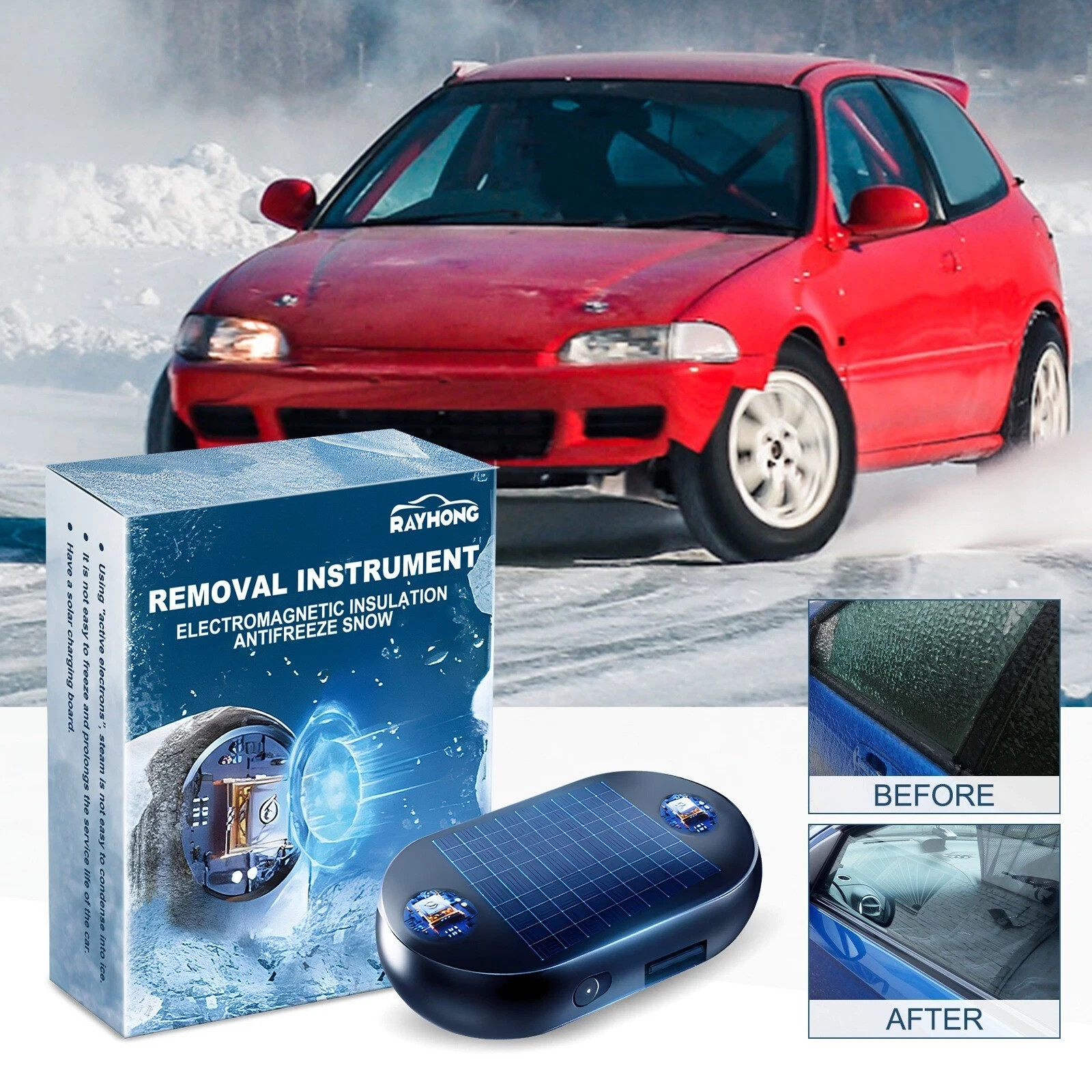 Electromagnetic Car Snow Removal Device Upgrade Solar Drive Car Defroster