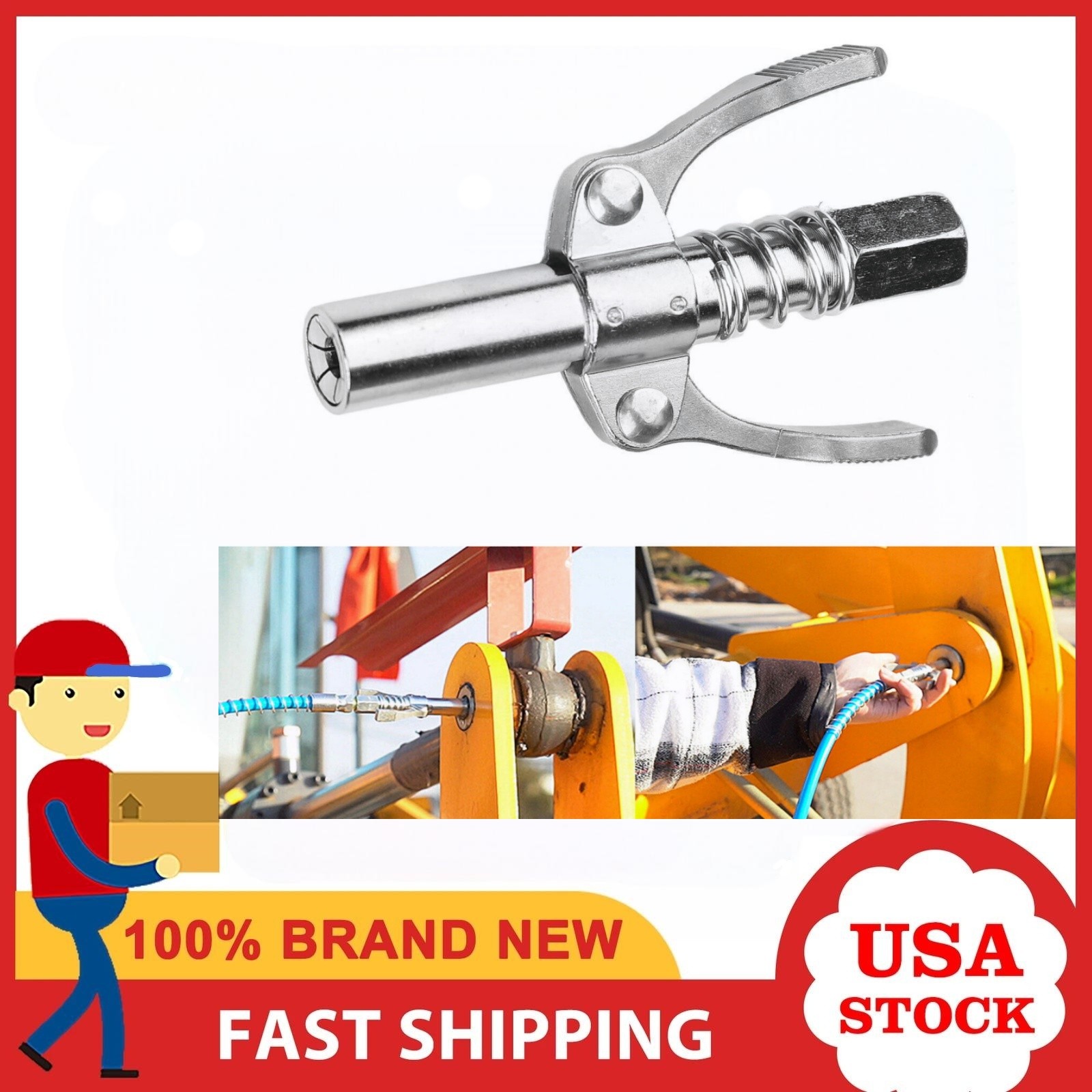 High Pressure Grease Gun Coupler Quick Release Lock Oil Nozzle Tip/For 1/8” NPT✨