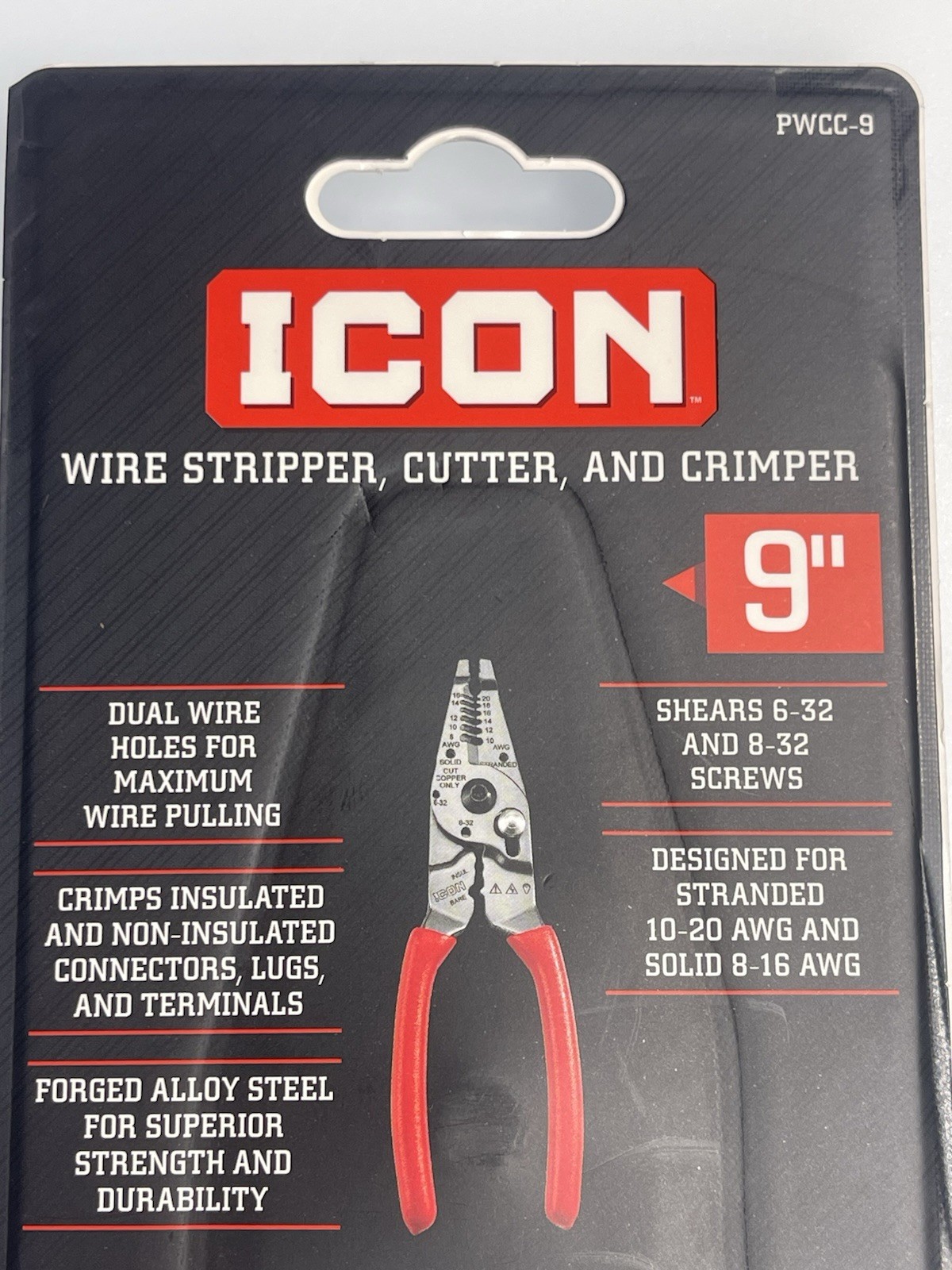 Icon 9” Wire Stripper Cutter Crimper PWCC-9