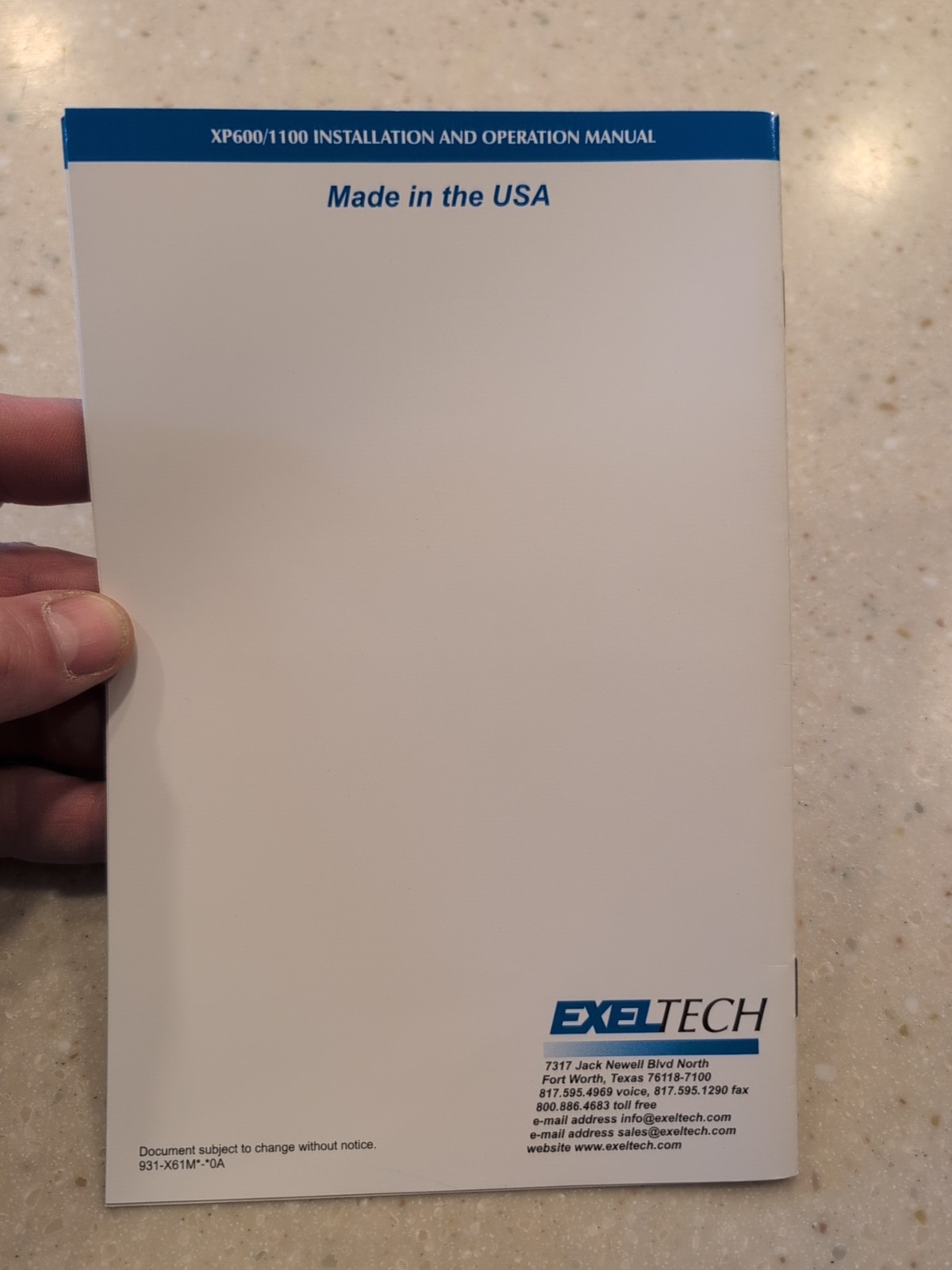 Installation & Operation Manual for Exeltech XP600 and XP1100 Inverters