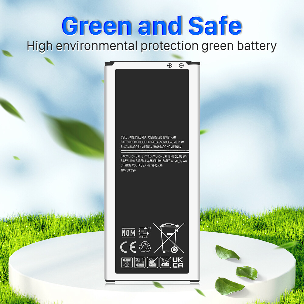2 Pack 5200mAh Battery Replacement for Samsung Galaxy Note 4 N910 EB-BN910BBZ