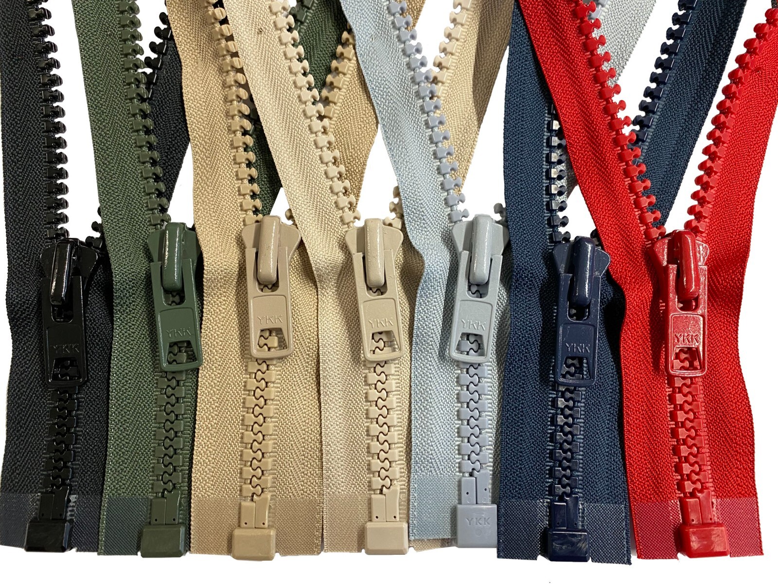 YKK #10 29" - 34" Large Molded Plastic Heavy Duty Jacket Zippers Separating