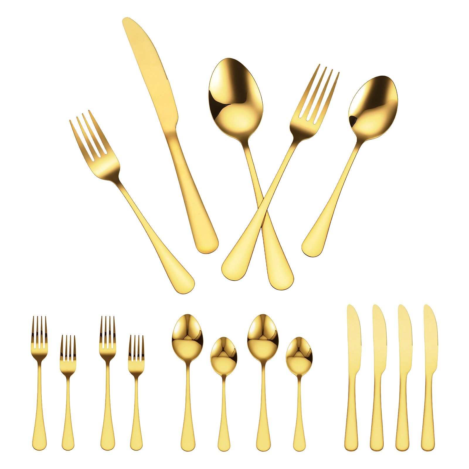 Uimoso 60-Piece Stainless Steel Flatware Set for 12, Kitchen Dining Utensils
