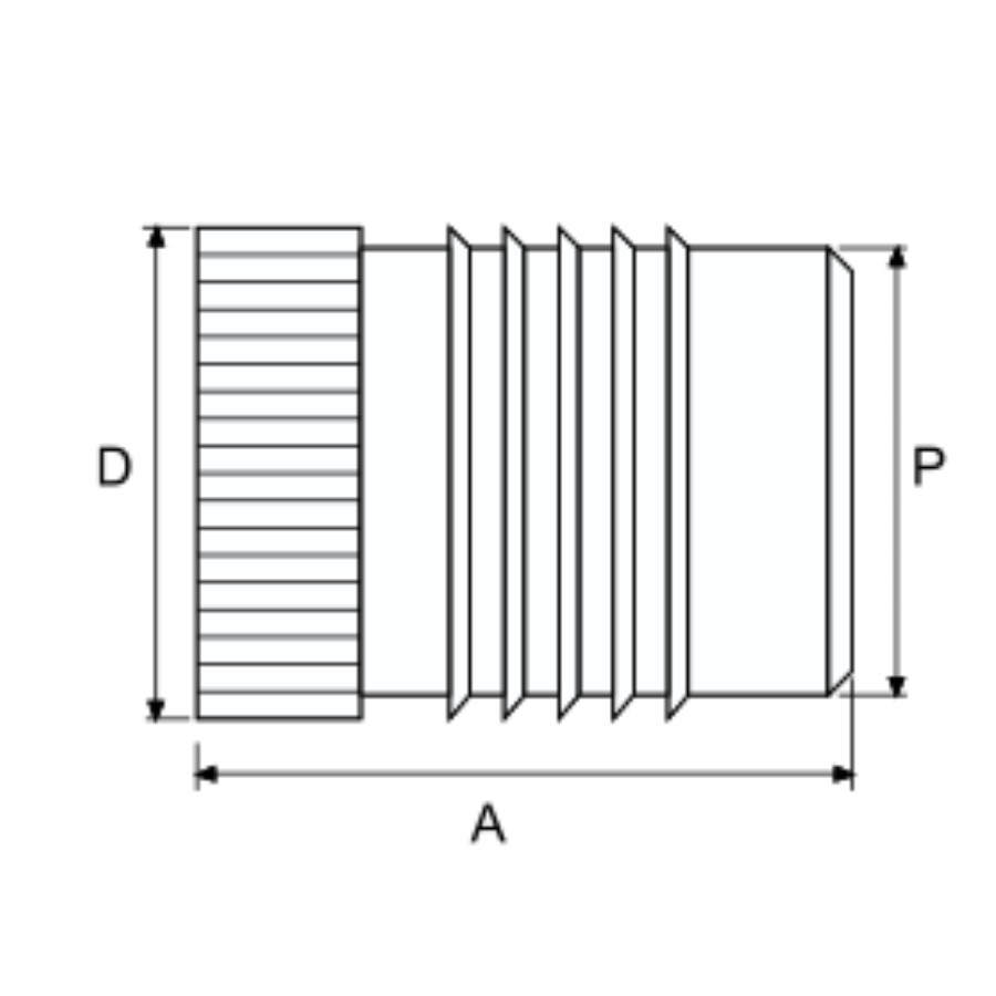M3.5 X 6.4 FIN-LOK BRASS INSERT FOR PLASTIC