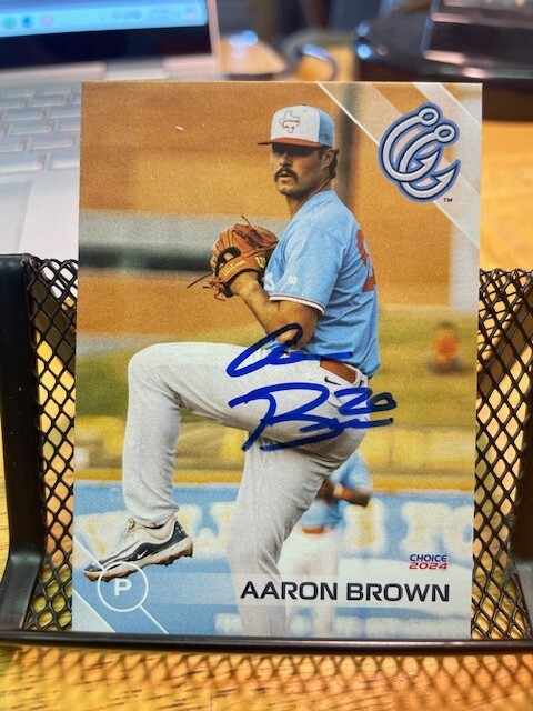 Aaron Brown Signed Autographed 2024 Corpus Christi Hooks Team Set Card Astros
