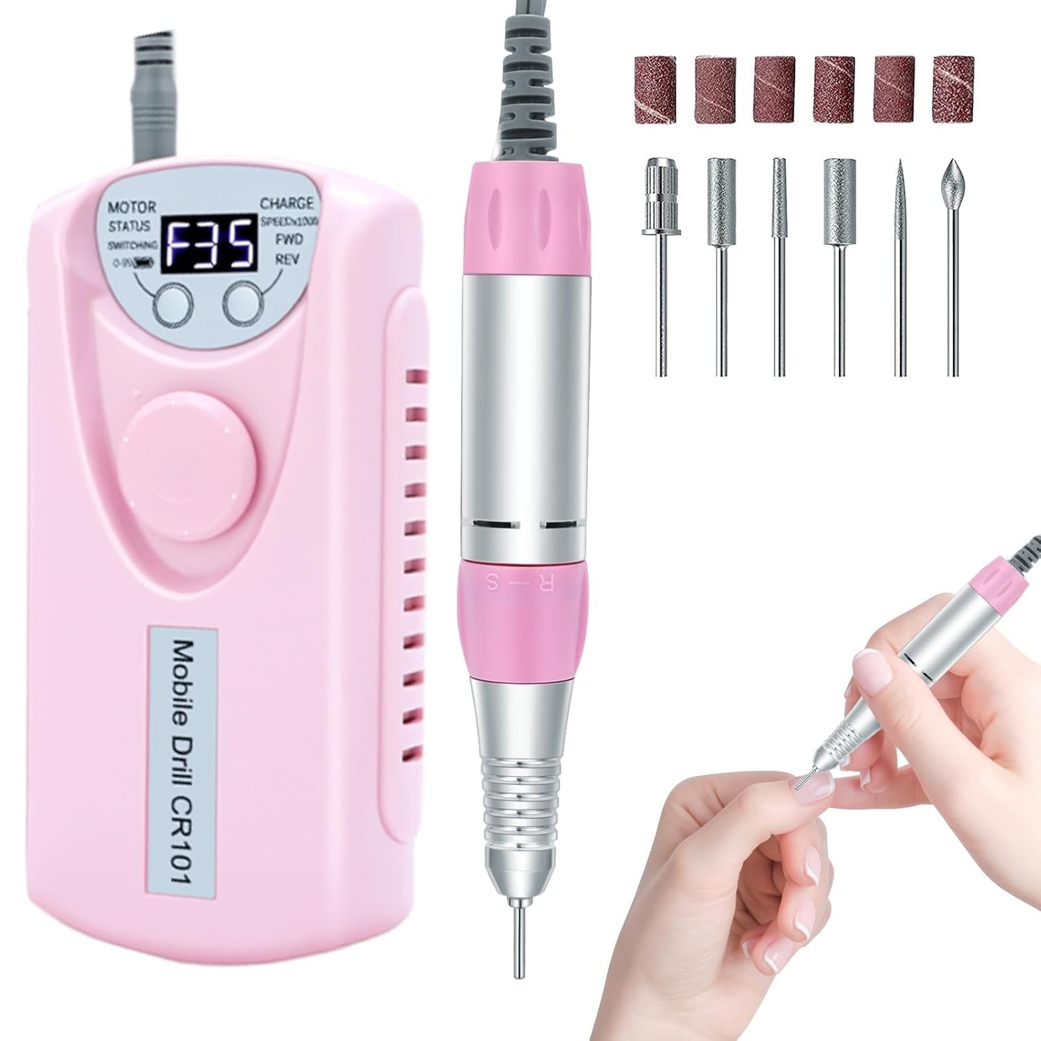 Maquina De Uñas Acrilicas Pulidora Profesional oro Vibracion Lenta Nail Drill