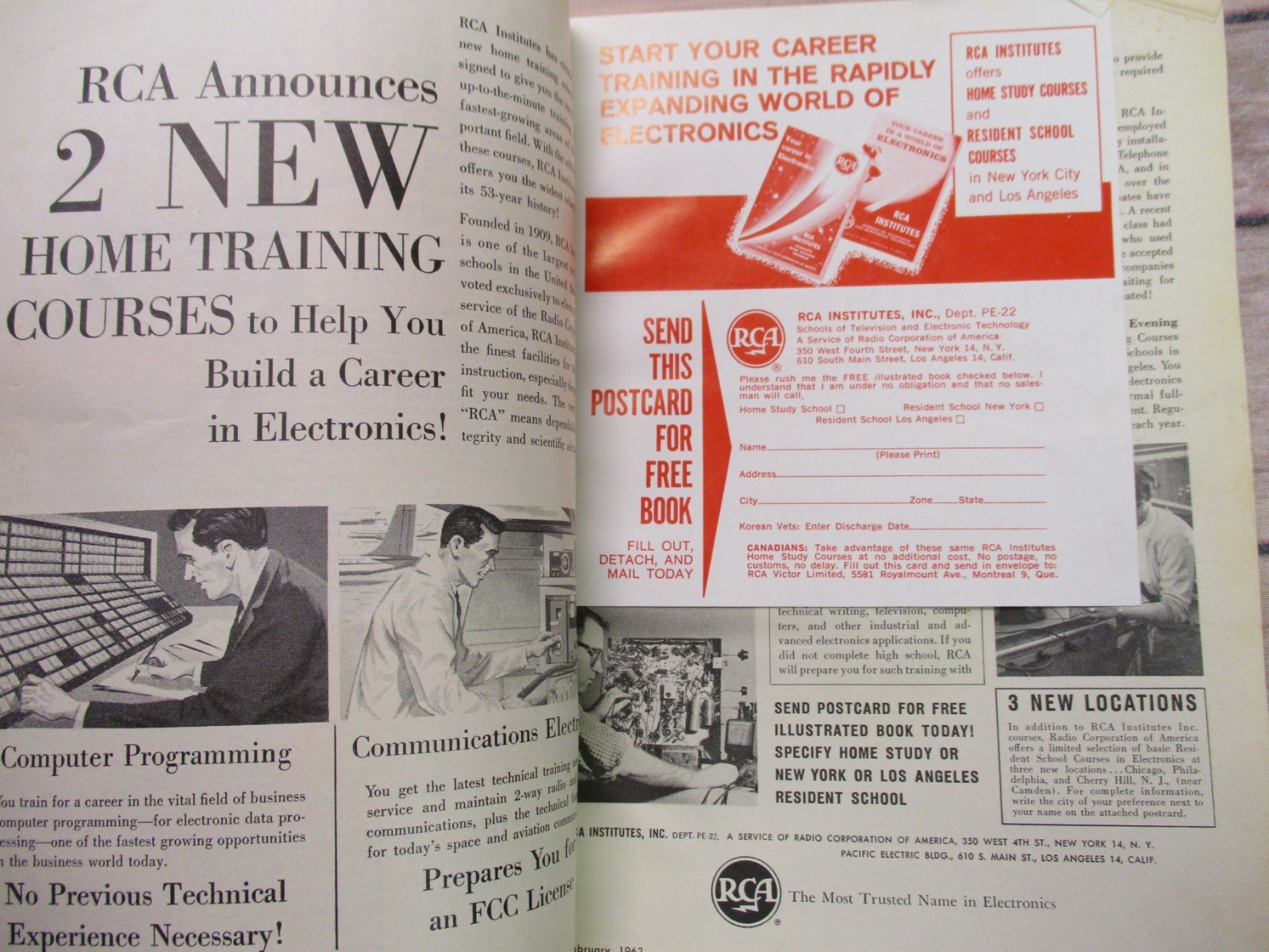 Vintage Popular Electronics Magazine February 1962 Radio TV Advertising 1960s