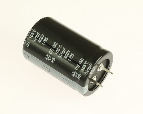 (8pcs) 820uF 250V DC Snap In Mount Electrolytic Capacitor 105C ECOS2EB821DA