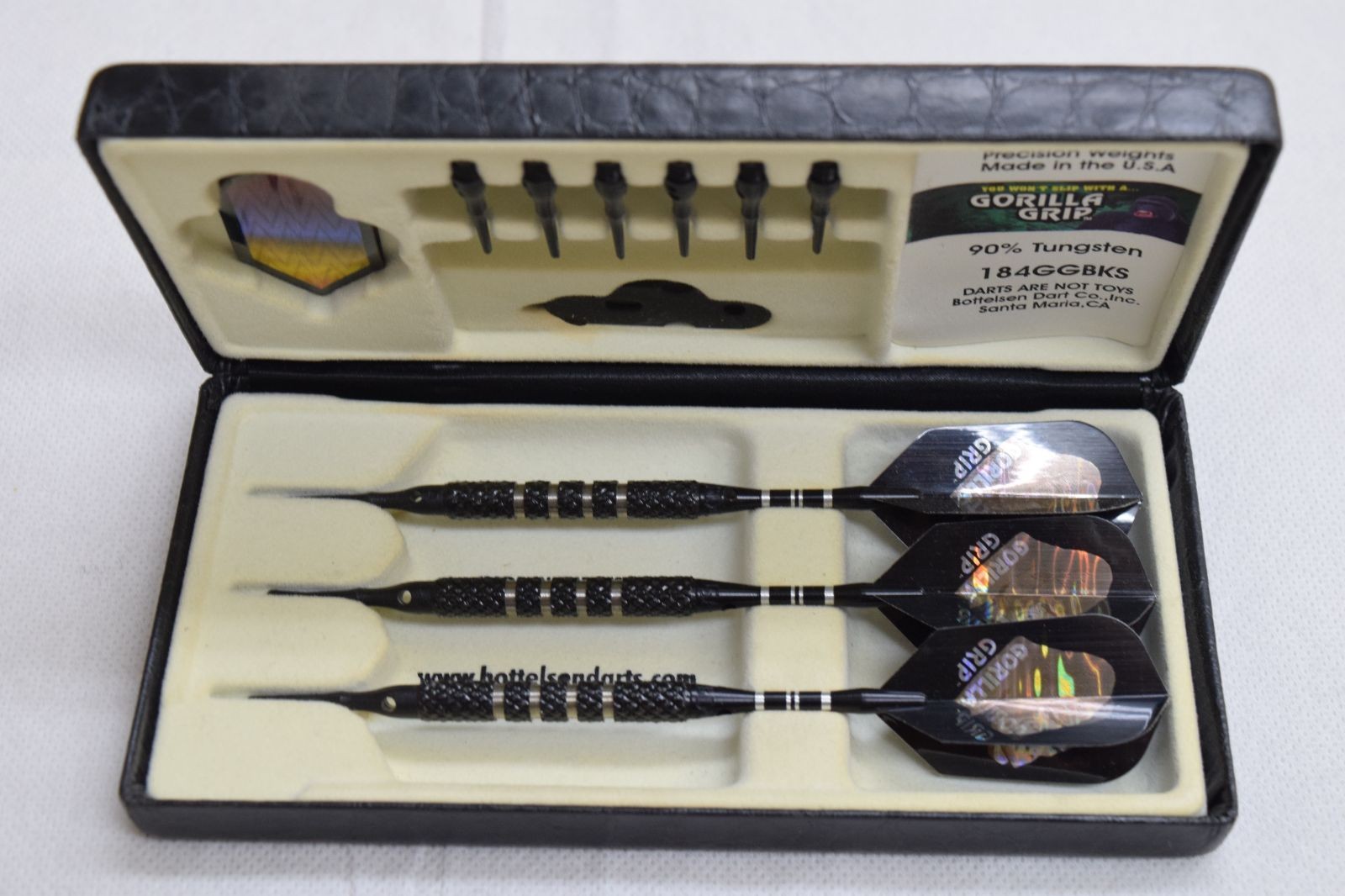 Bottelsen Gorilla Grip 18g Black Soft Tip Darts 90% Tungsten 184GGBKS NOS New