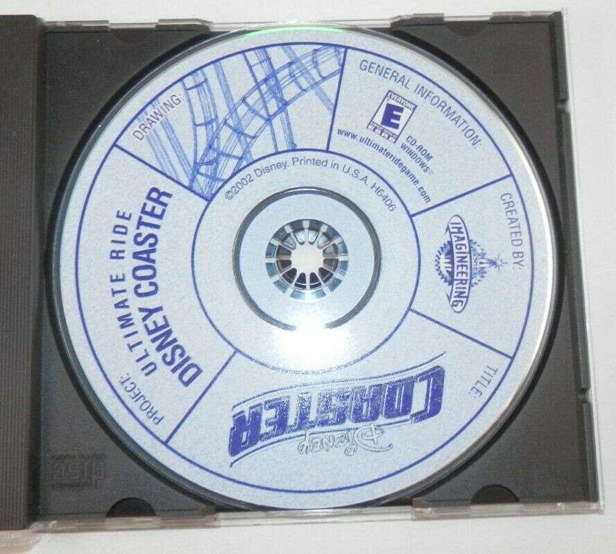 Disney Coaster Ultimate Ride PC Game - CD ROM Windows Create & Ride Your Own