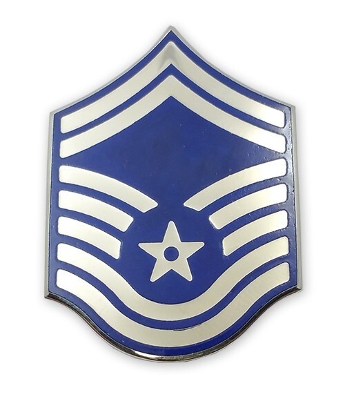 US Air Force E8 Senior Master Sergeant Brite Pin On (pair)