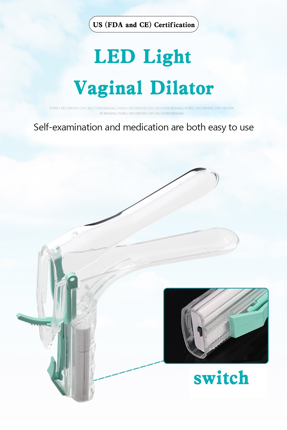 🚀LED Female Privates Vaginal Speculum Illuminated Vaginal Expander With Light