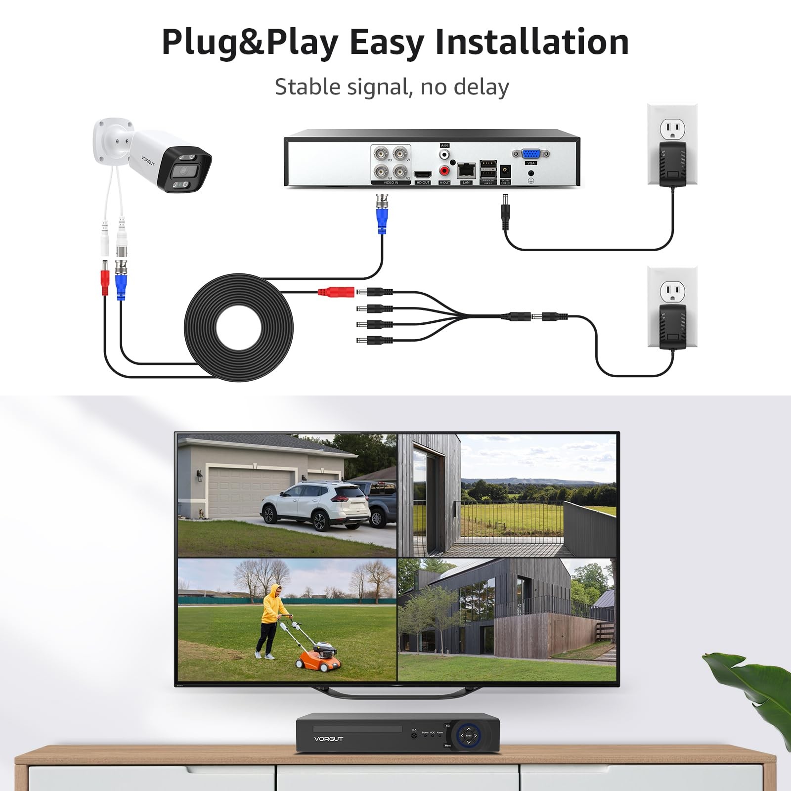 Wired Security Camera System, 8 Channel 5MP Lite CCTV Surveillance DVR Kit wi...