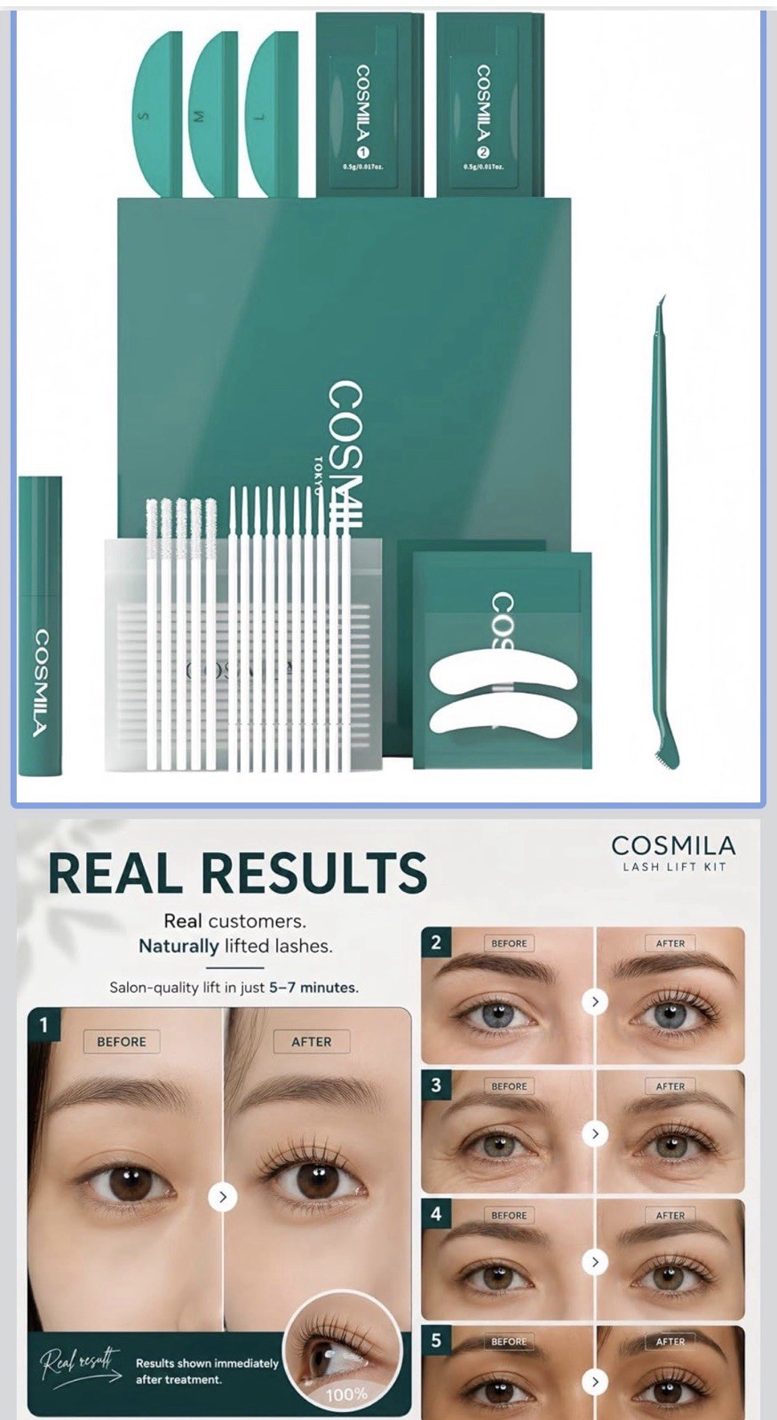 COSMILA Eyelash Serum, Lash Lift Kit Lift Glue V Gel, Clear, 5 ml