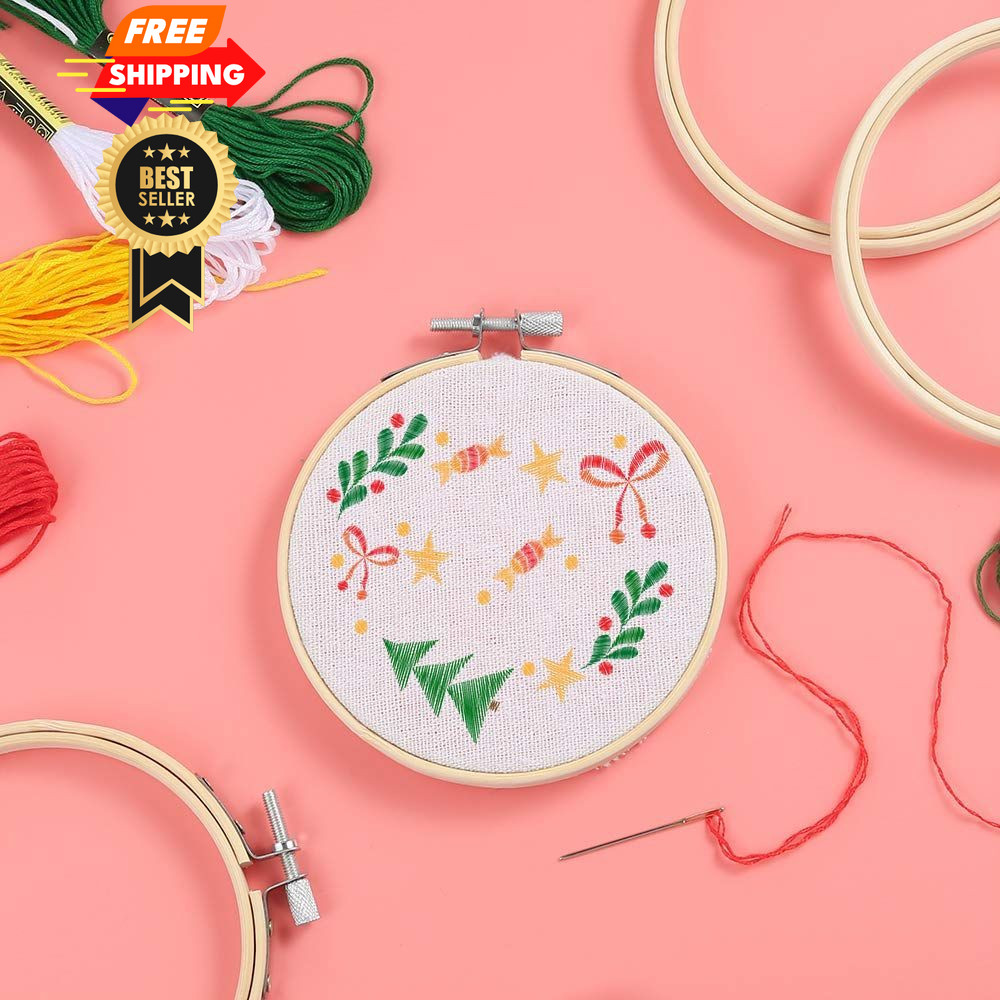 Caydo 12 Pieces 3 Inch Wooden Round Embroidery Hoops 8cm/3 inch, wood