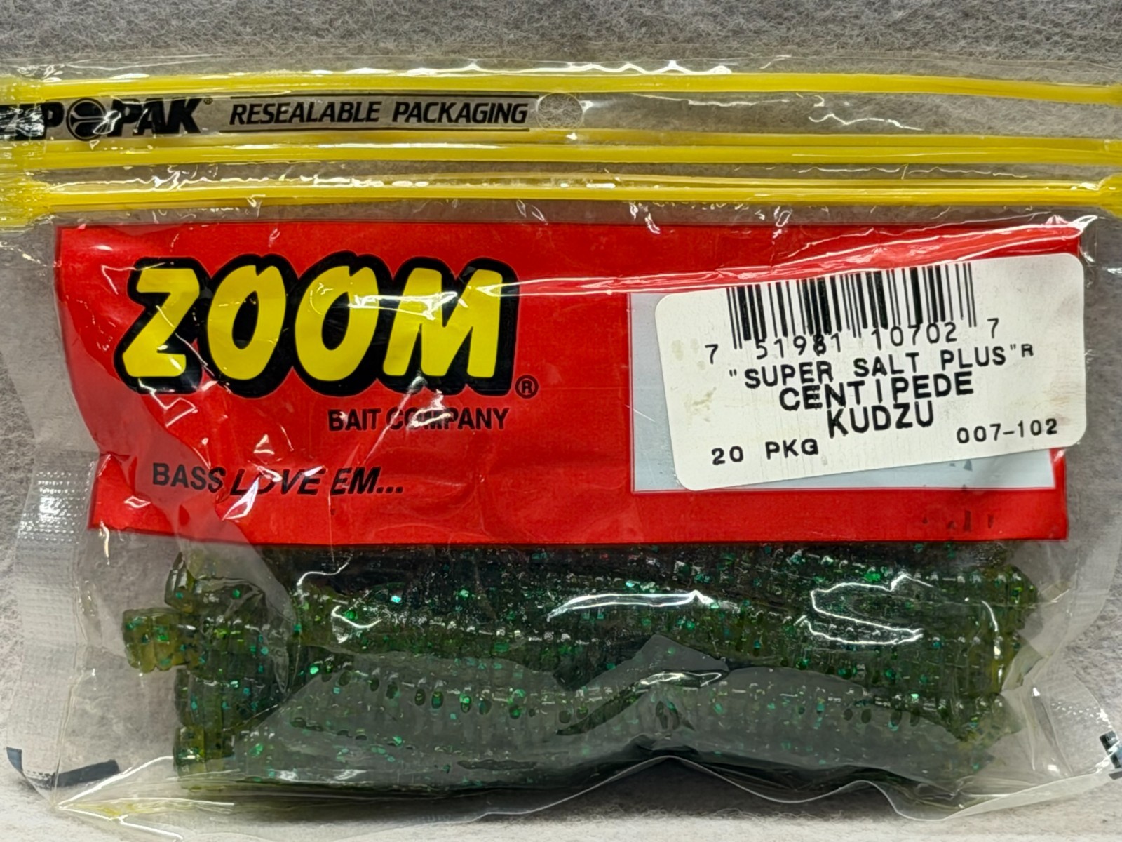 Zoom 4" Centipede 007-102,  20 pk, Kudzu  Obsolete Color