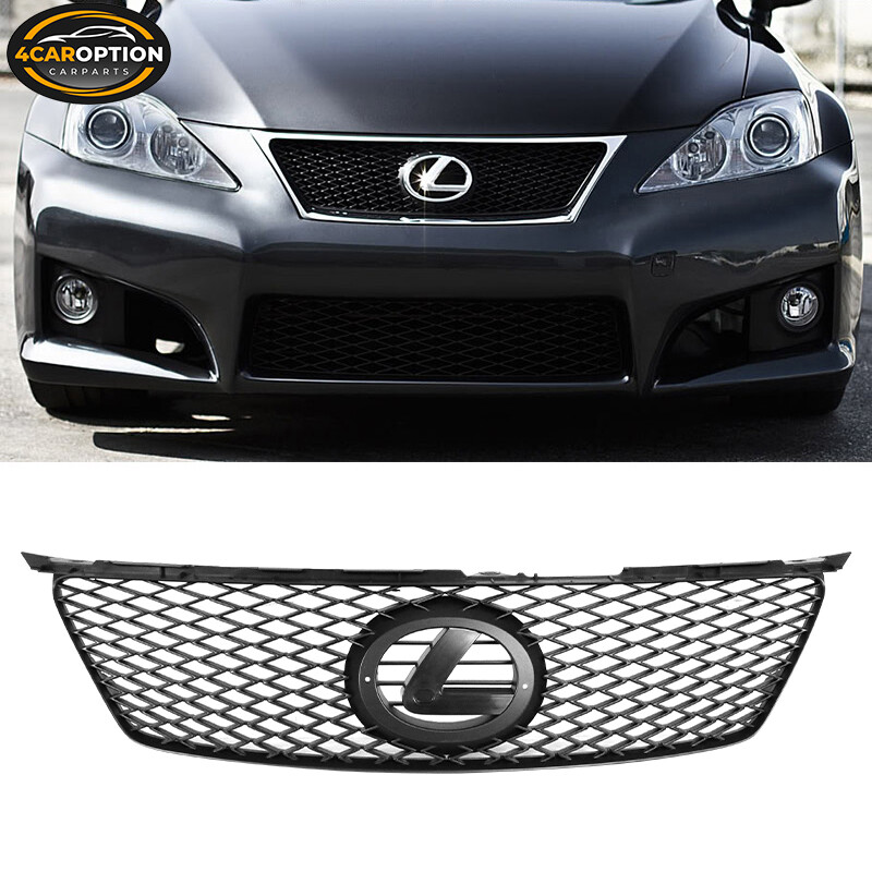 Fits 06-08 IS250 350 ISF Is-F Style Front Bumper Hood Mesh Upper Grille Black
