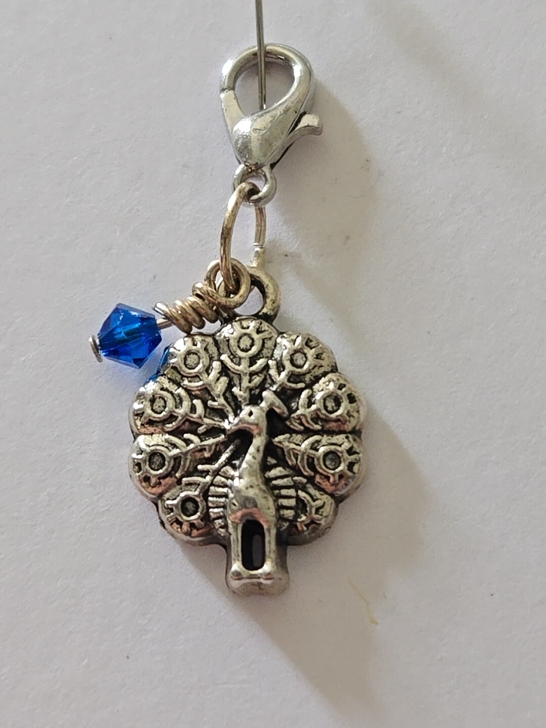 New Peacock Blue Swarovski Crystal Bead Hand Crafted Small Charm Metal Jewelry