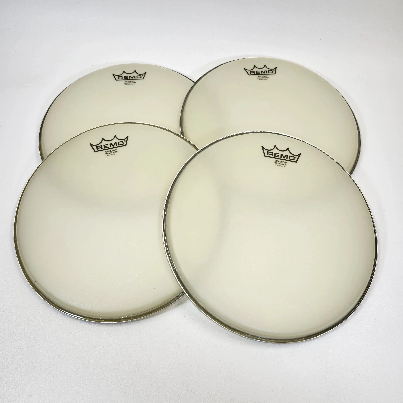 4 Remo Emperor Renaissance Drumheads Lot 12 Inch New Made in USA Tom Snare