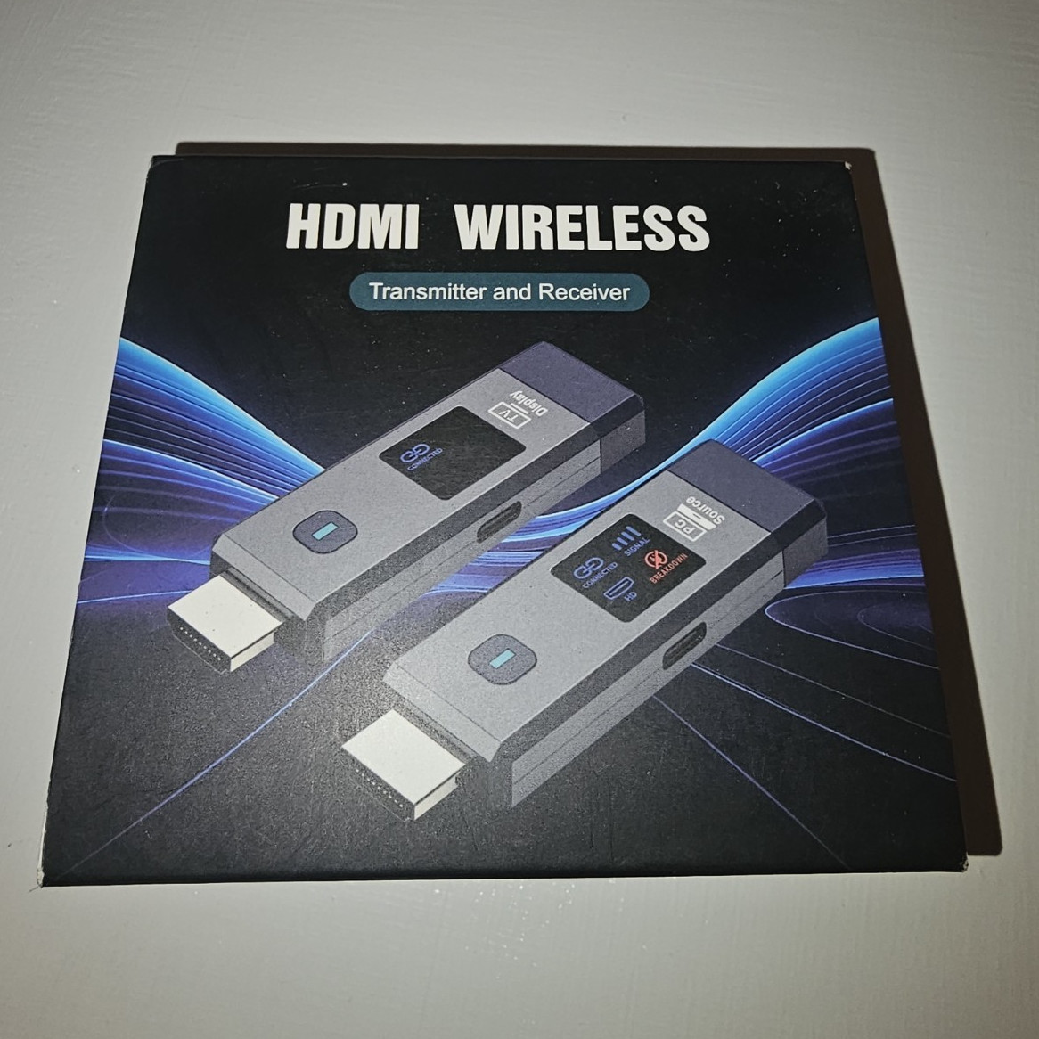 Wireless HDMI Transmitter Receiver Set 5G Dual Band Display Screen Black