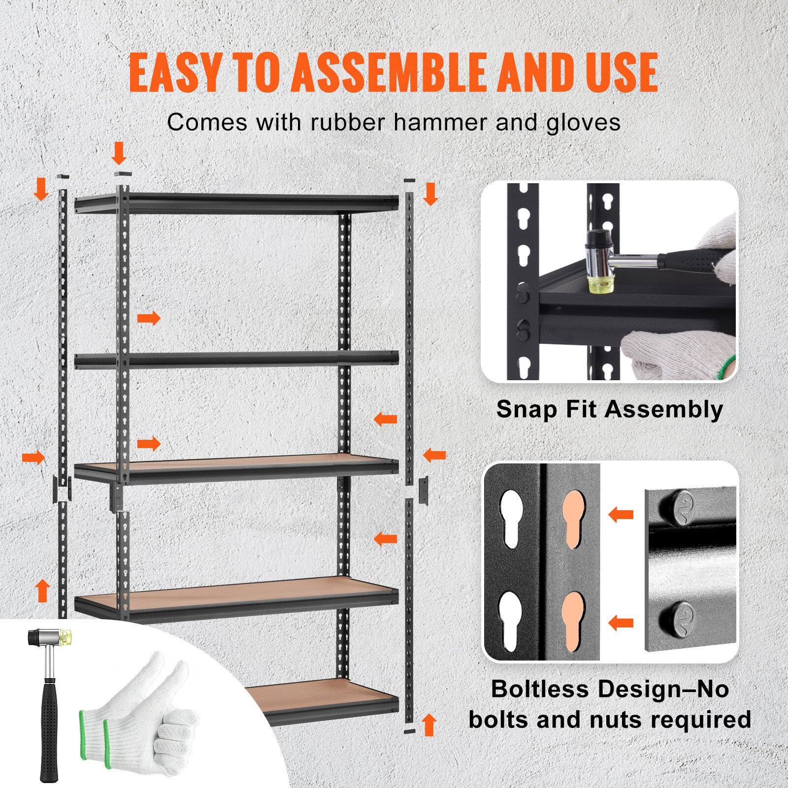 Storage Shelving Unit Garage Storage Rack 5-Tier Adjustable 2000 lbs Load